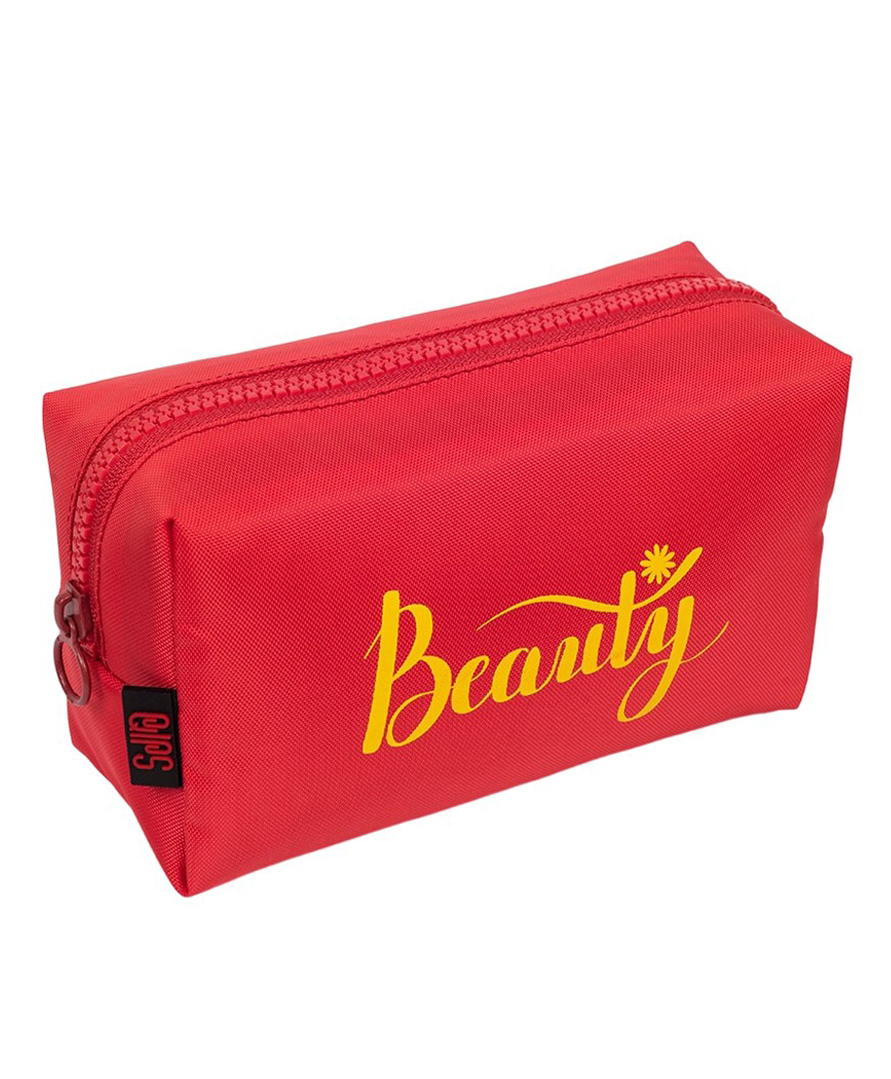 QIPS Rectangular Beauty Cosmetic Pouch - Red-image-25