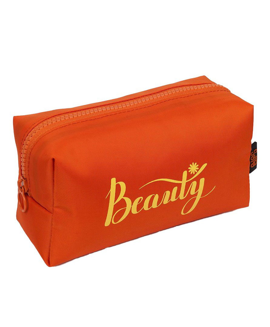 QIPS Rectangular Beauty Cosmetic Pouch - Orange-image-34