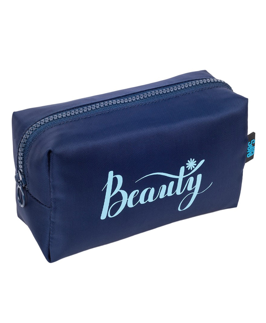 QIPS Rectangular Beauty Cosmetic Pouch - Navy Blue-image-14