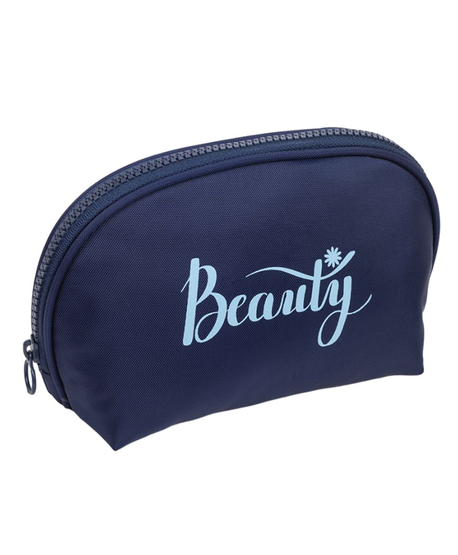 QIPS Round Beauty Cosmetic Pouch - Navy Blue-picture-34