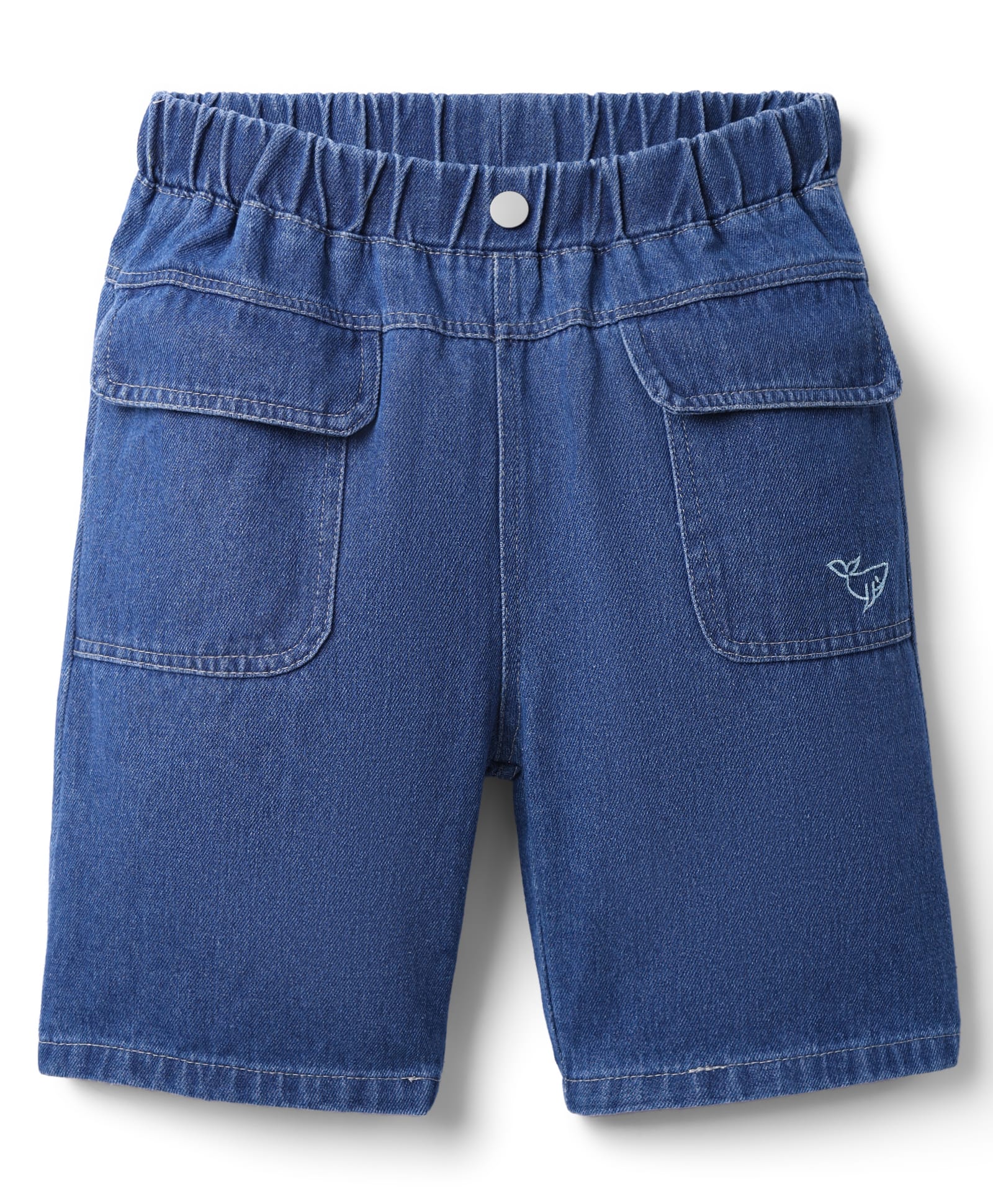 Mark & Mia Washed Denim Solid Colour Shorts - Blue-picture-14