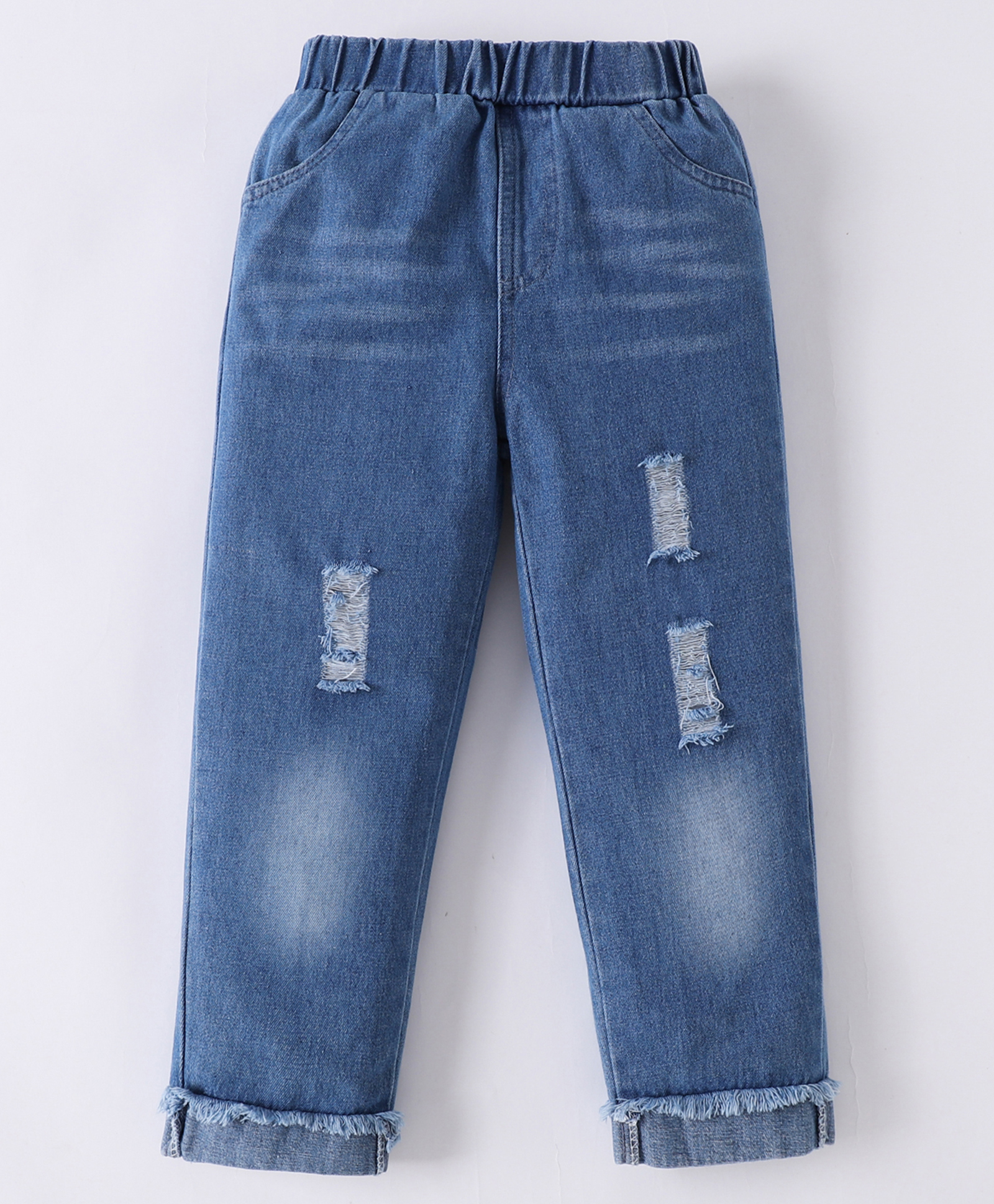 Mark & Mia Full Length Jeans with Ripped Detailing - Blue-picture-24