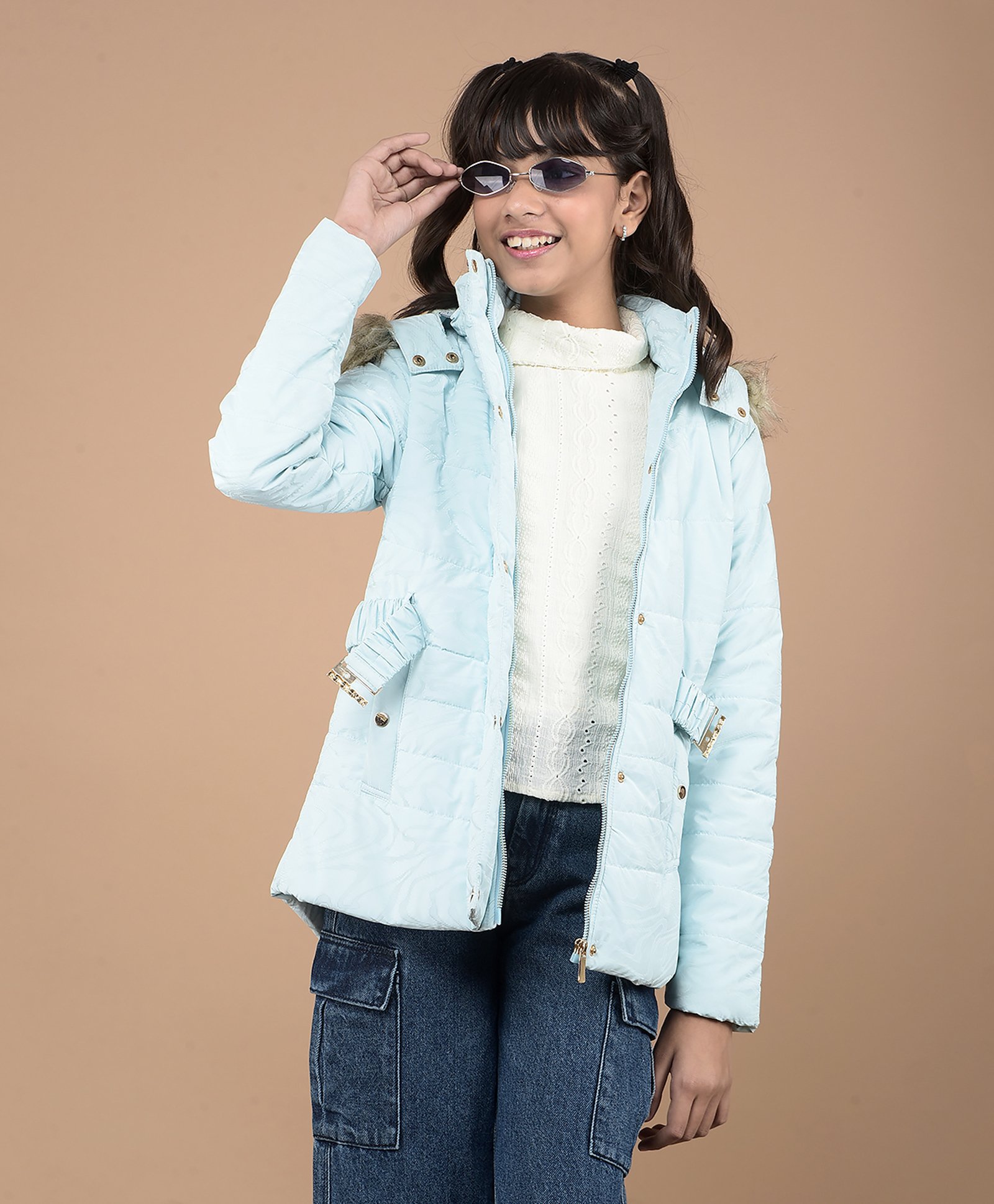 CRIMSOUNE CLUB Full Sleeves Solid Hooded Jacket - Blue-image-39