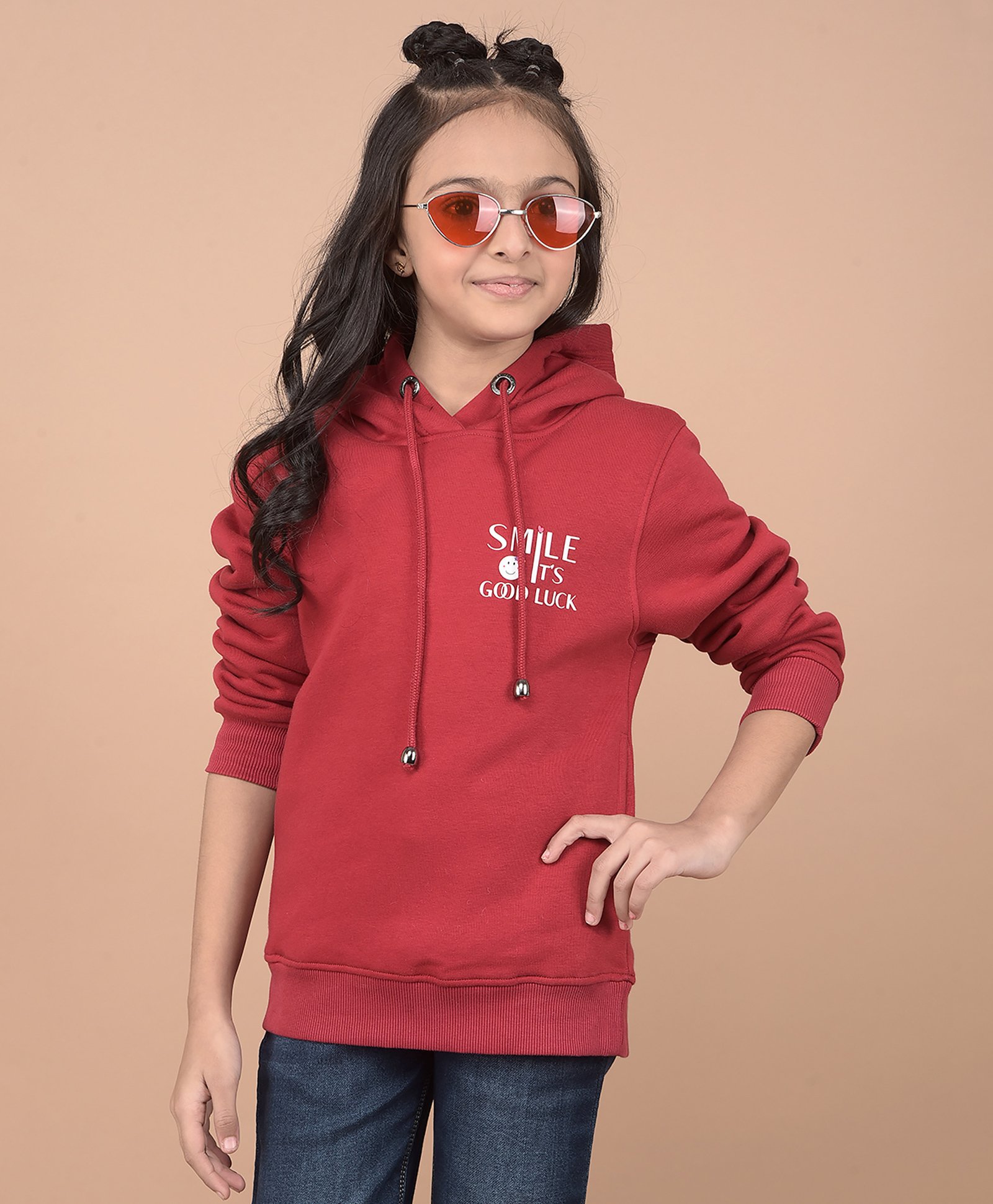 CRIMSOUNE CLUB Cotton Full Sleeves Typography Patch Detailed Hooded Sweatshirt - Red-picture-13
