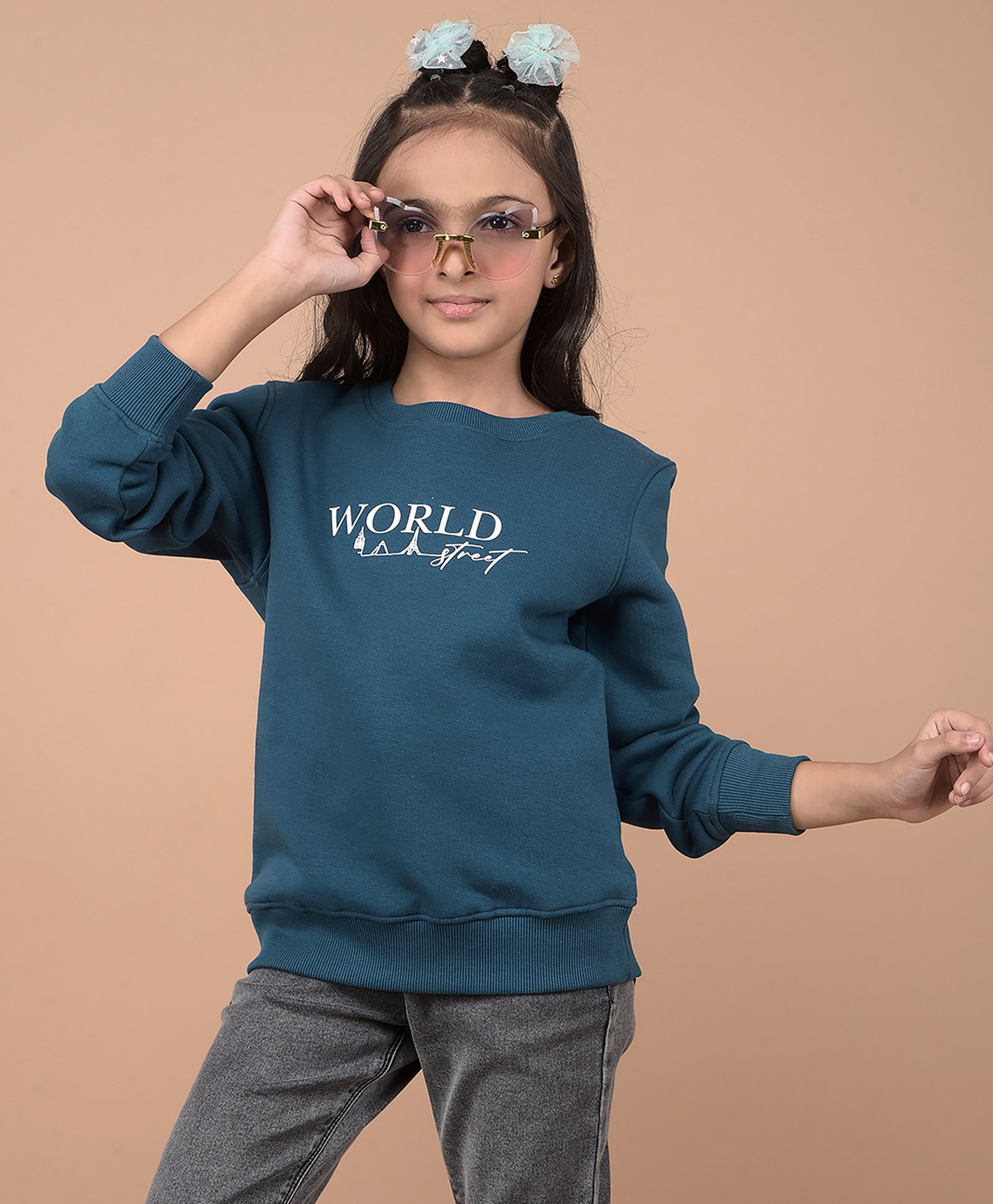 CRIMSOUNE CLUB Cotton Full Sleeves World Street Text Patch Detailed Sweatshirt - Navy Blue-image-44