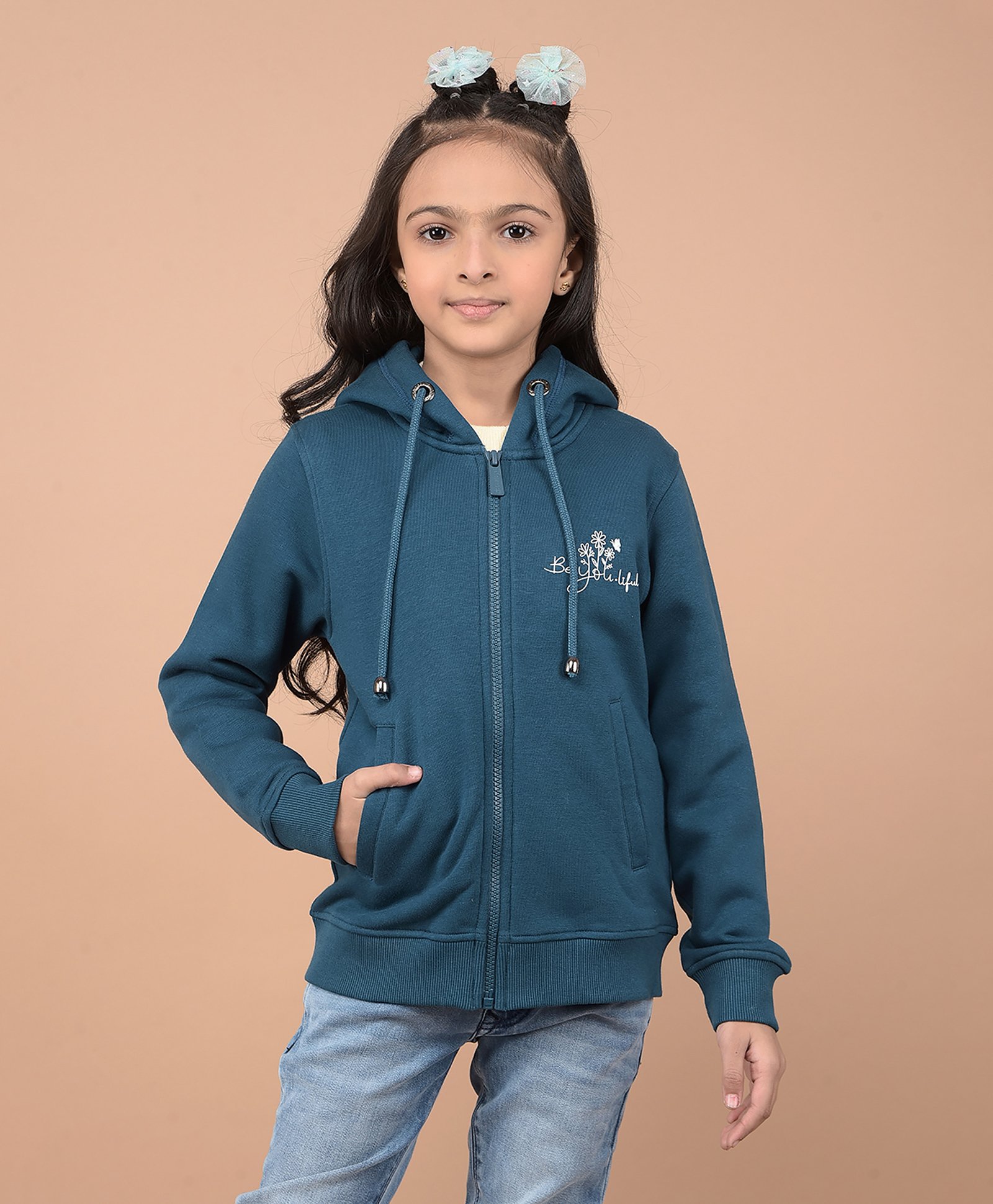 CRIMSOUNE CLUB Cotton Full Sleeves Typography Patch Detailed Hooded Sweatshirt - Blue-image-38