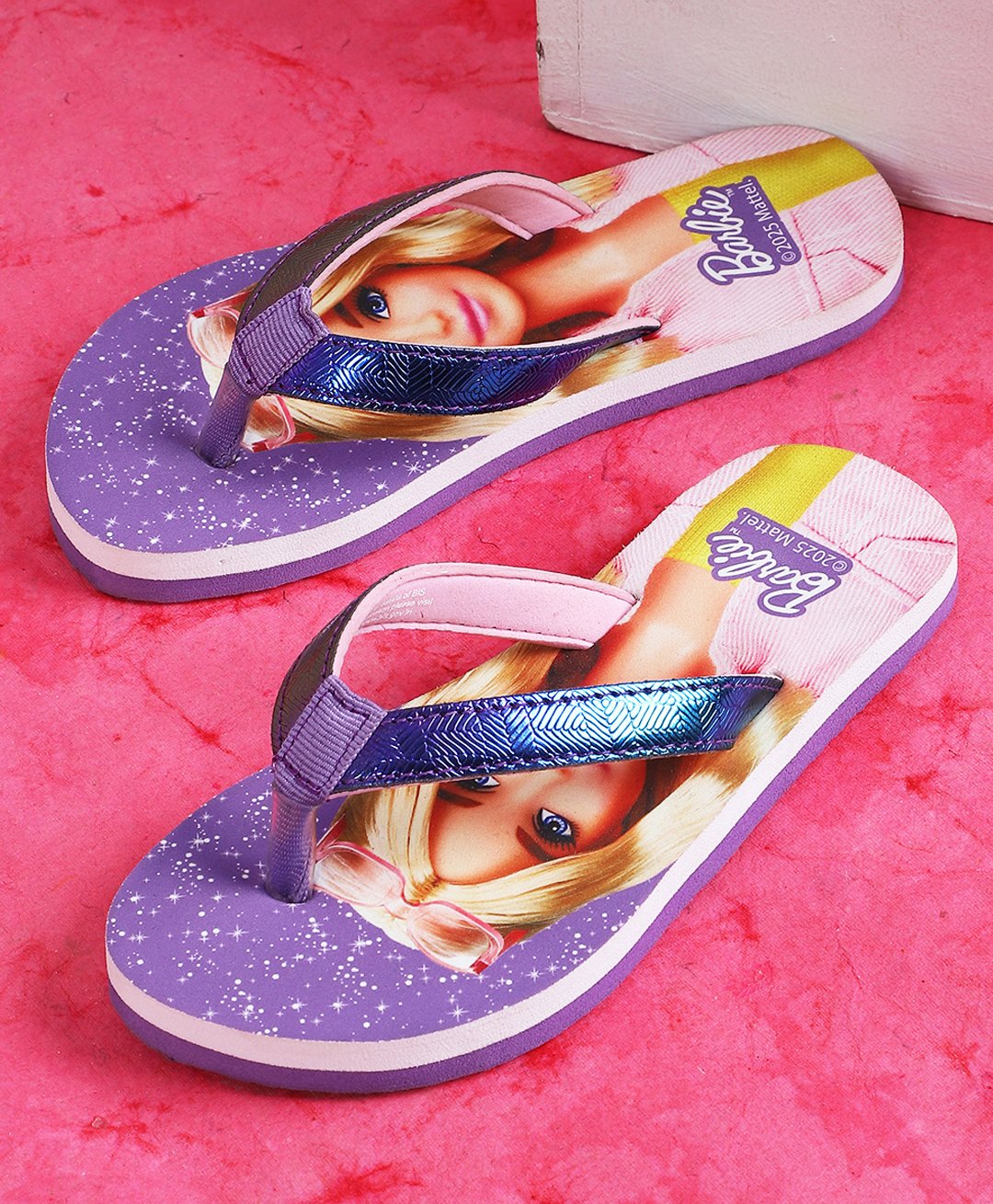 Kidsville Mattel Featuring Barbie Designed Flip Flops - Purple-picture-25