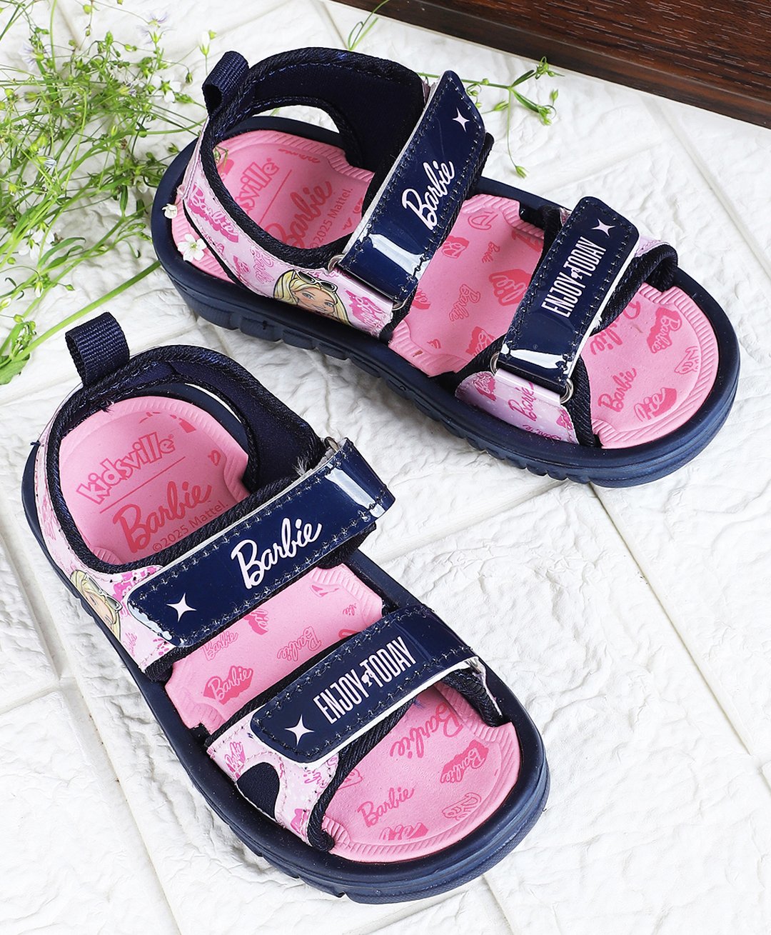 Kidsville Mattel Featuring Barbie Text Designed Sandals - Pink-picture-25
