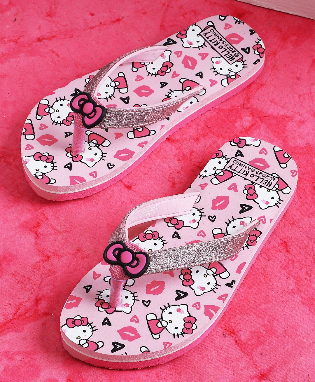 Kidsville Hello Kitty Featuring Kitty White Designed Flip Flops - Pink