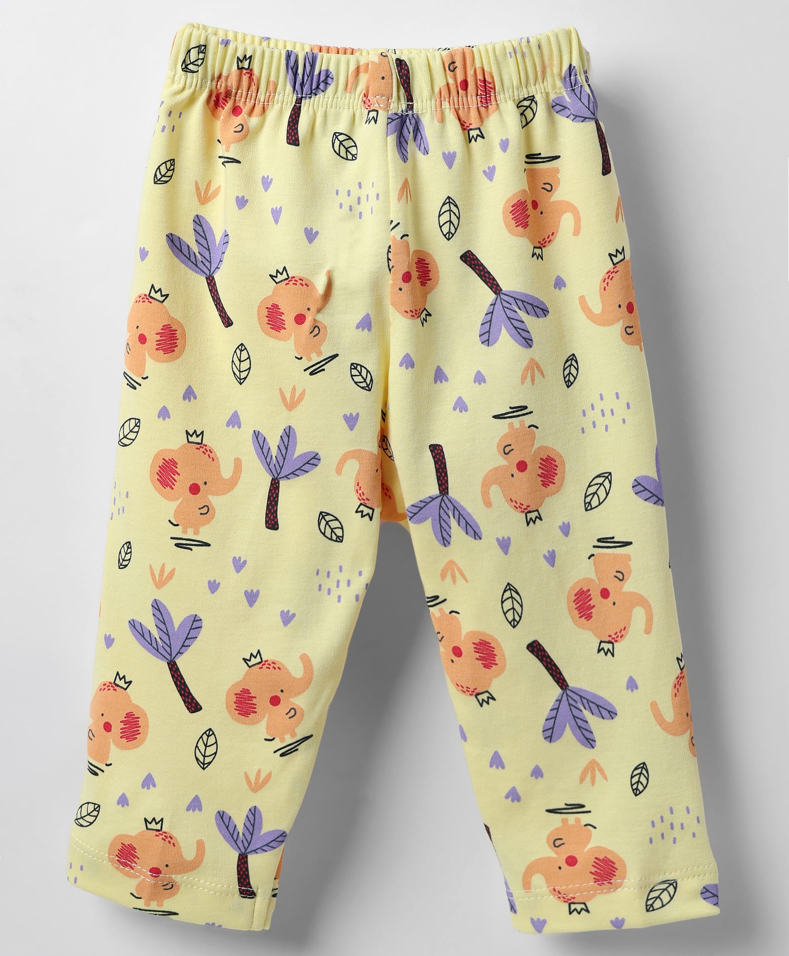 Child World Interlock Knit Full Length Lounge Pant With Animal Print - Lemon-picture-23