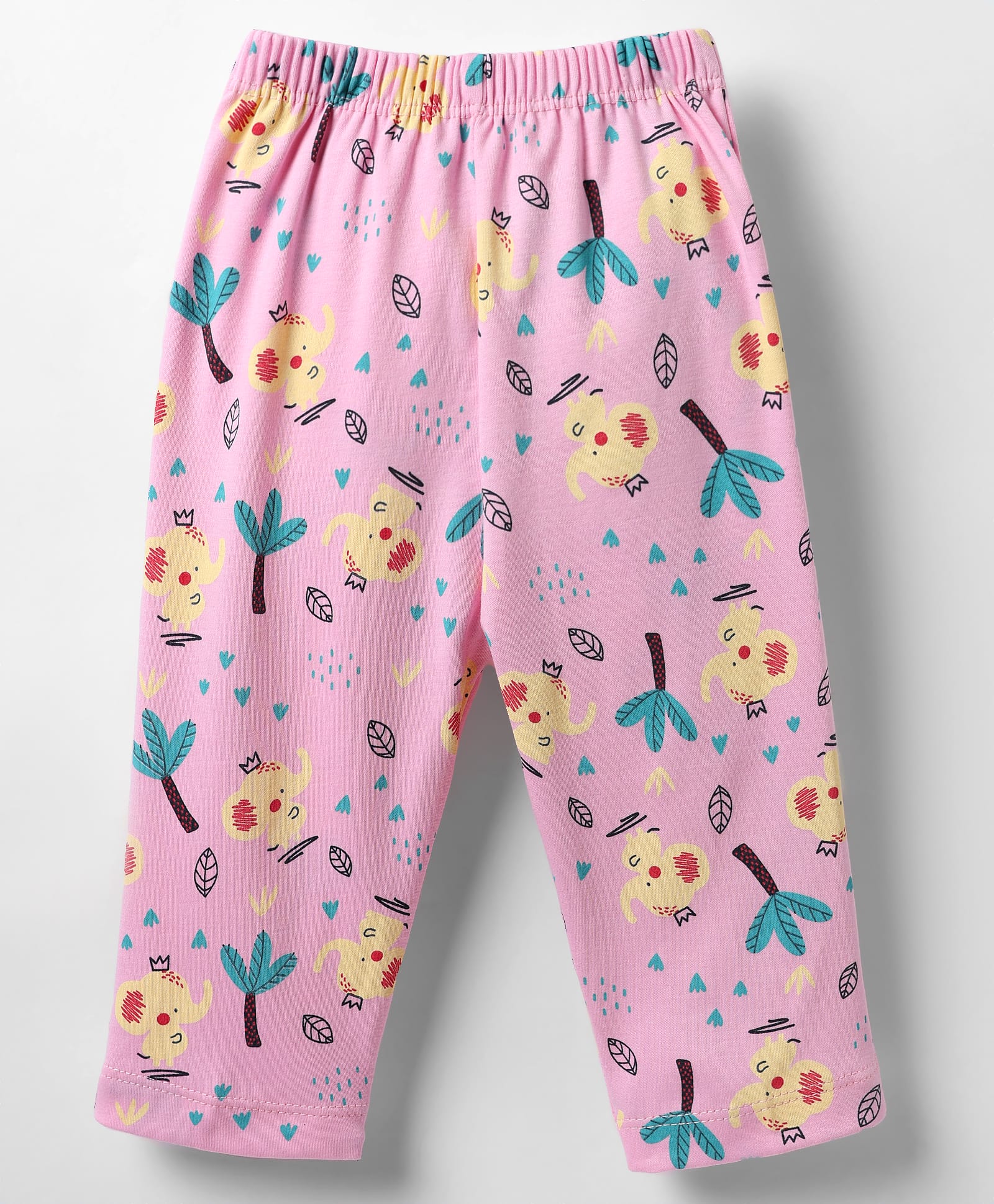 Child World Interlock Knit Full Length Lounge Pant With Animal Print - Pink-image-45