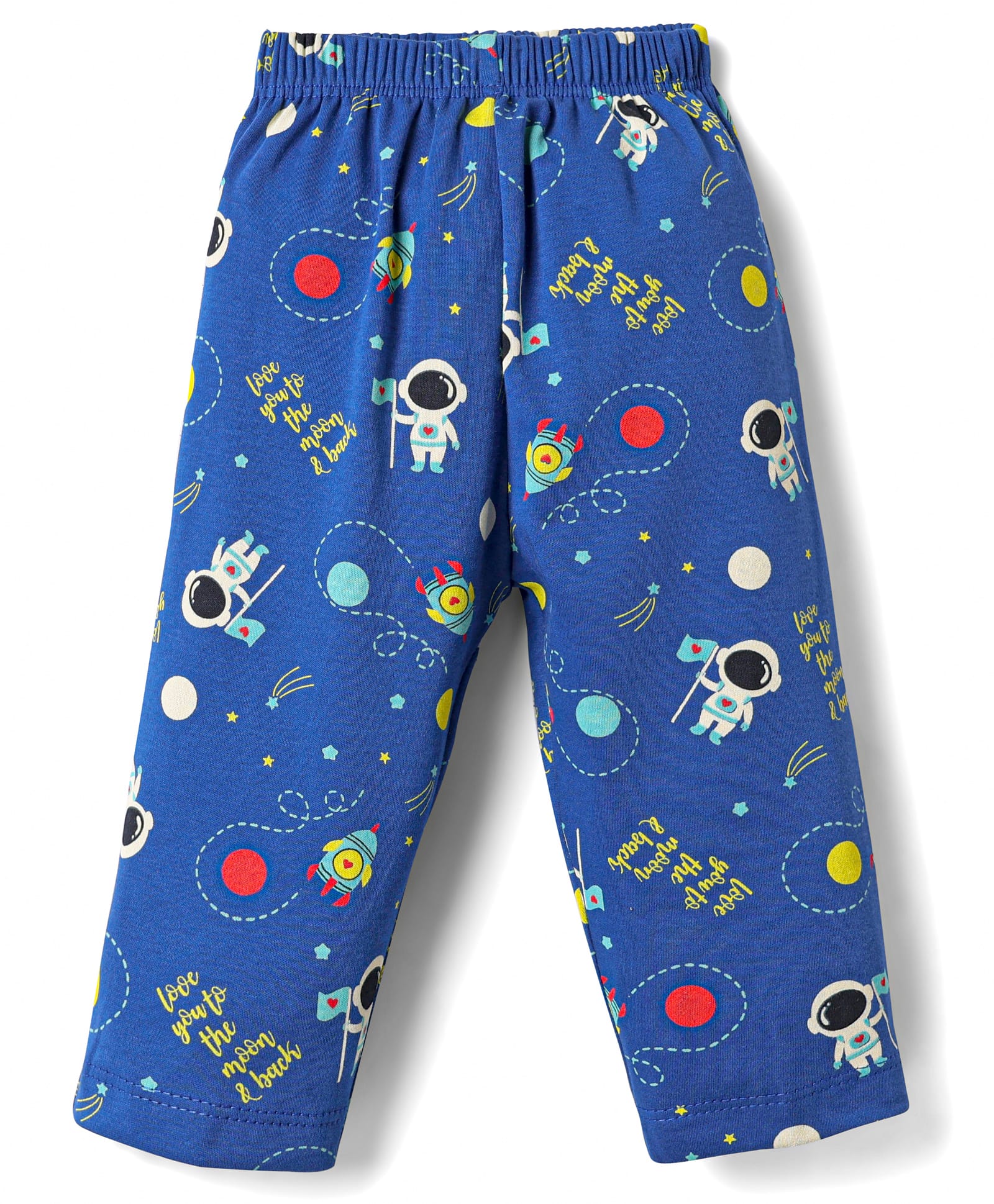 Child World Interlock Knit Full Length Lounge Pant with Space Theme Print - Blue-picture-1
