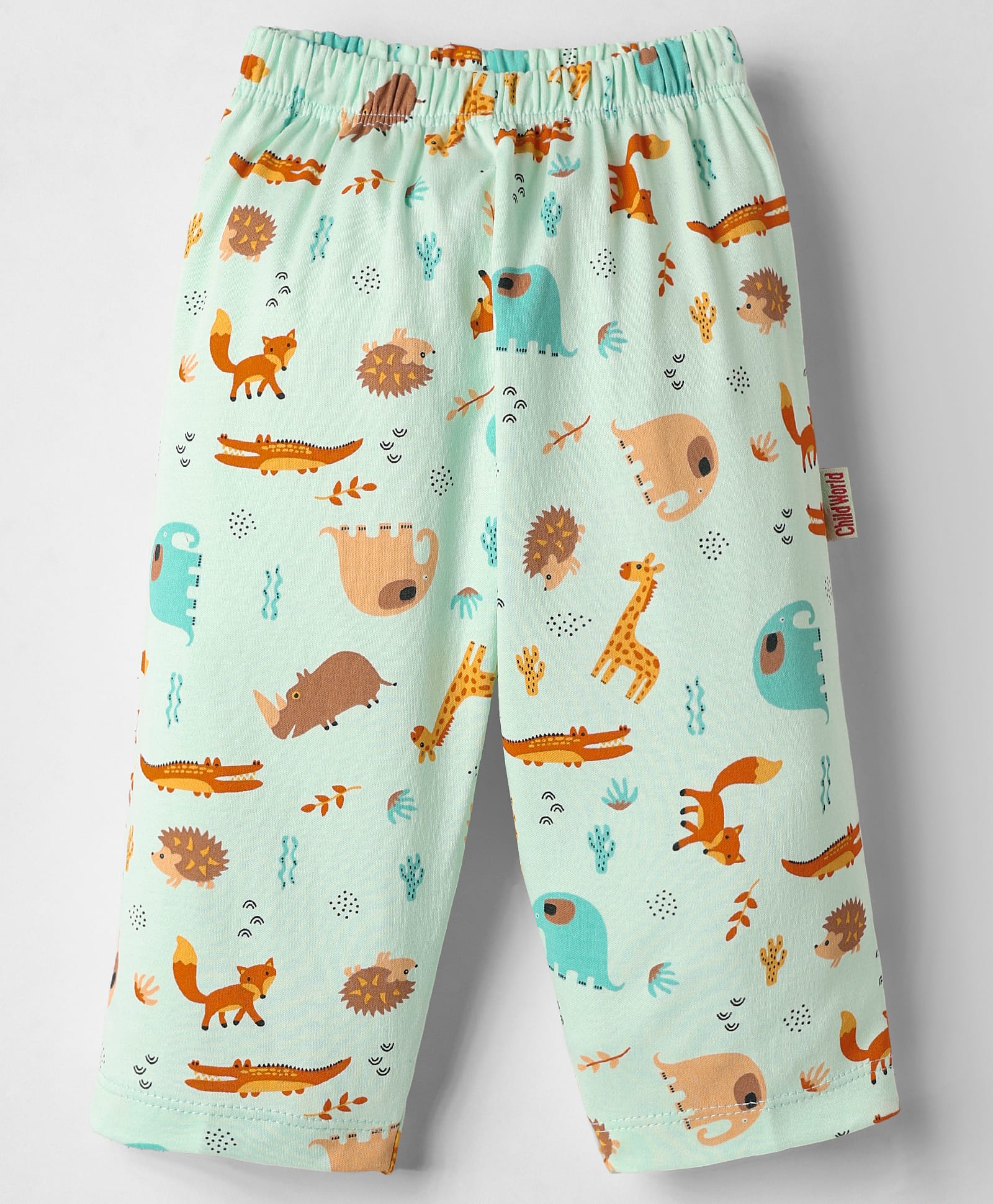 Child World Interlock Knit Full Length Animal Printed Lounge Pants - Aqua Blue-picture-22