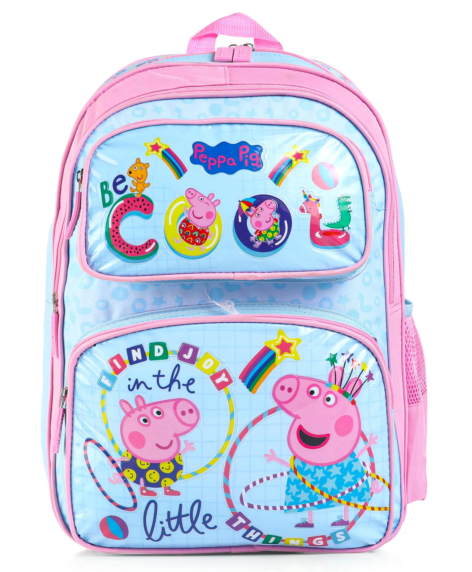 Peppa Pig School Bag Sky with Front Pocket Blue - Height 14 Inches-image-26