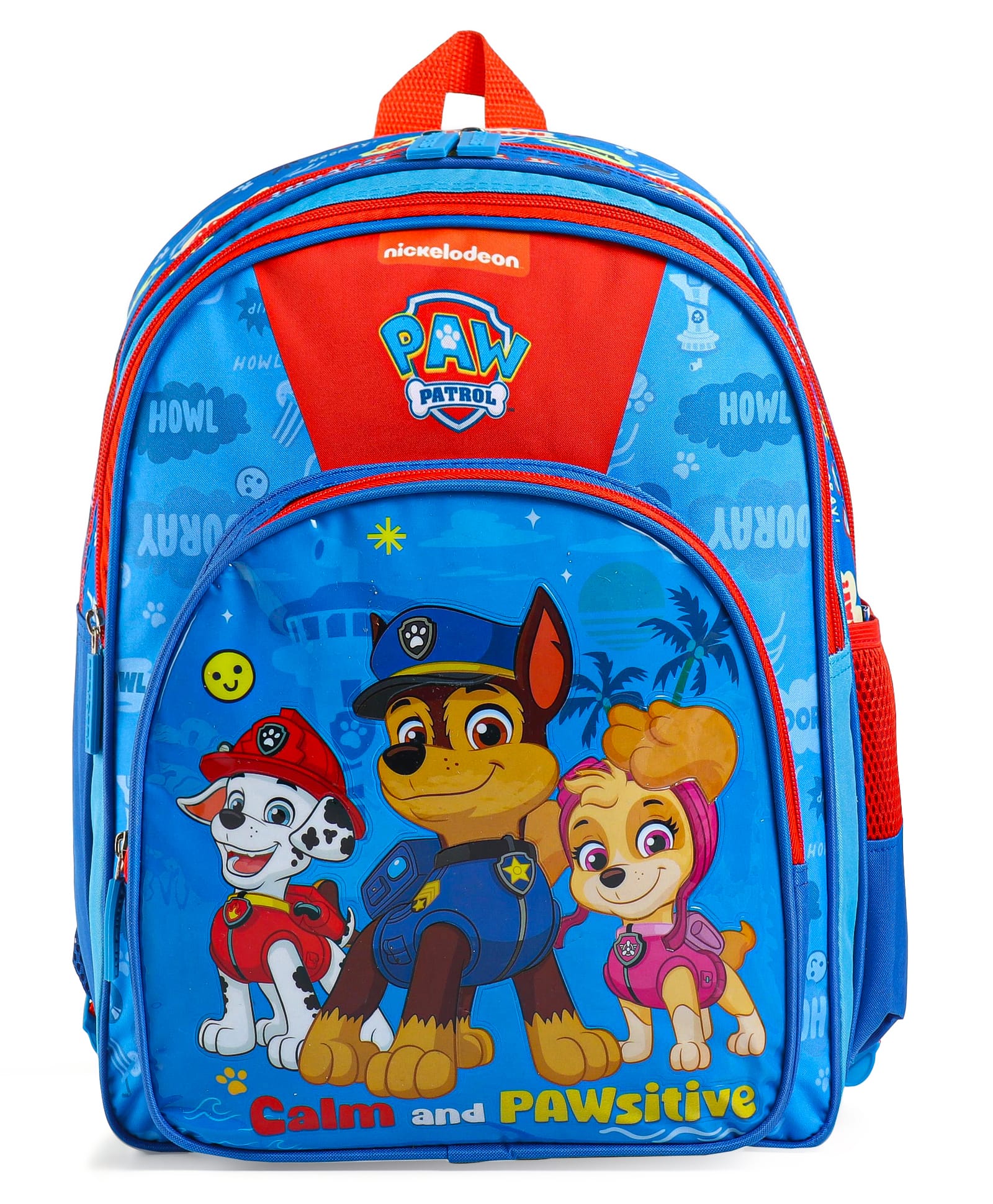 Paw Patrol Heroes 2 Compartment with Pvc Embossed Front Pocket School Bag Blue - Height 14 Inches-image-44