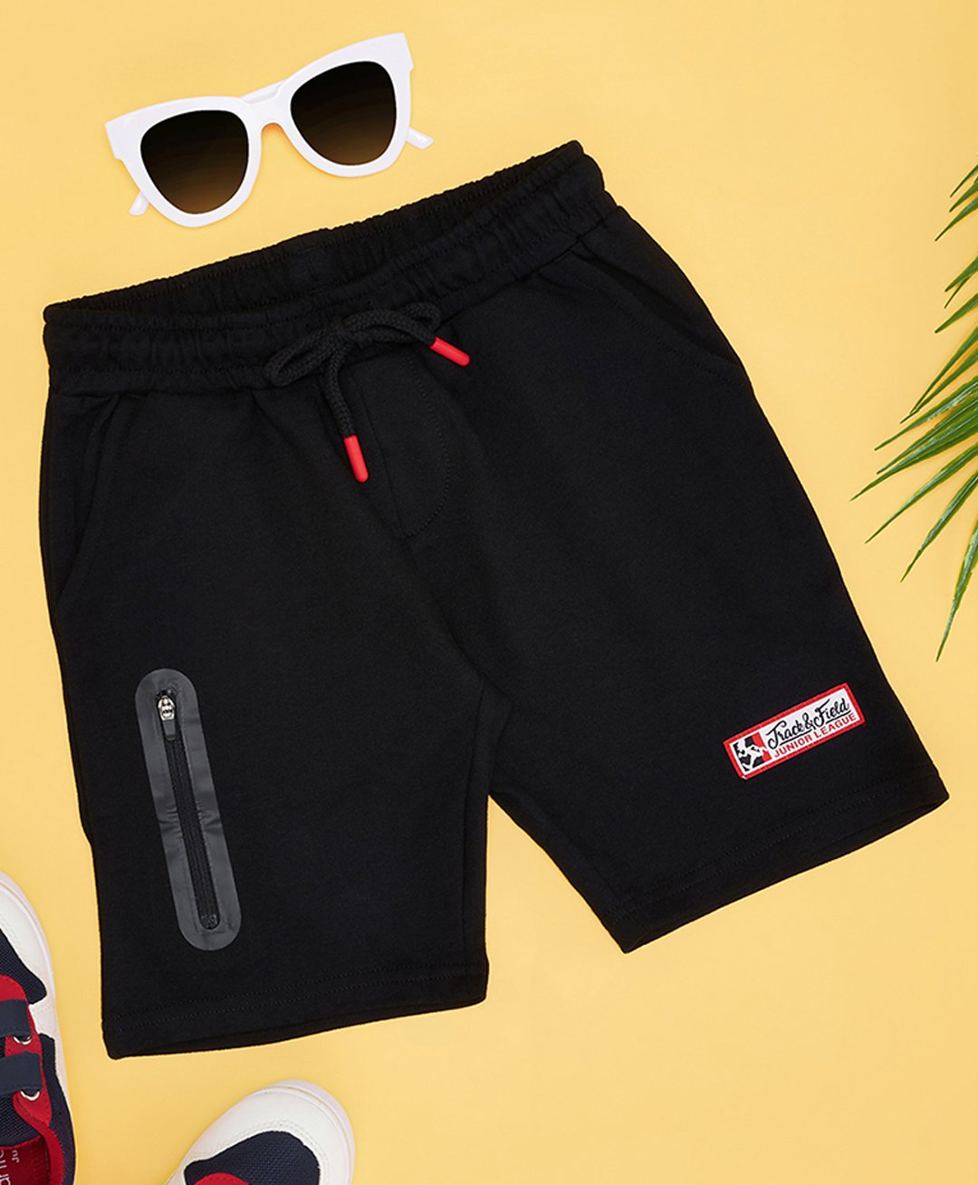 Pantaloons Junior Cotton Solid Shorts - Black-image-12