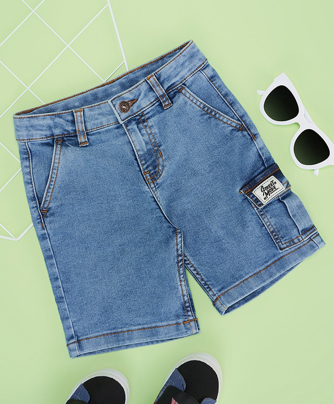 Pantaloons Junior Solid Shorts - Light Blue-picture-45