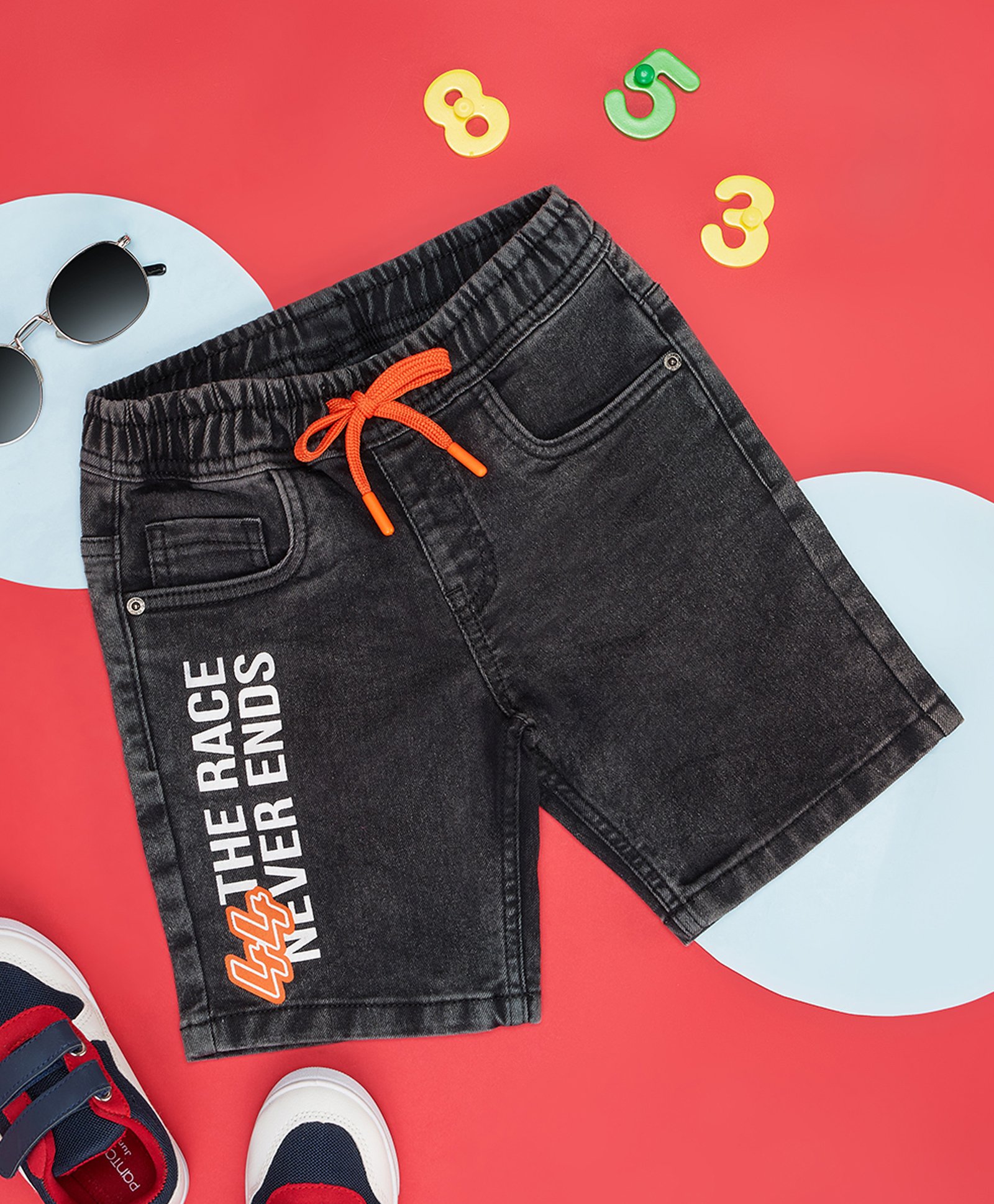 Pantaloons Junior Typography Printed Shorts - Charcoal Grey-image-27