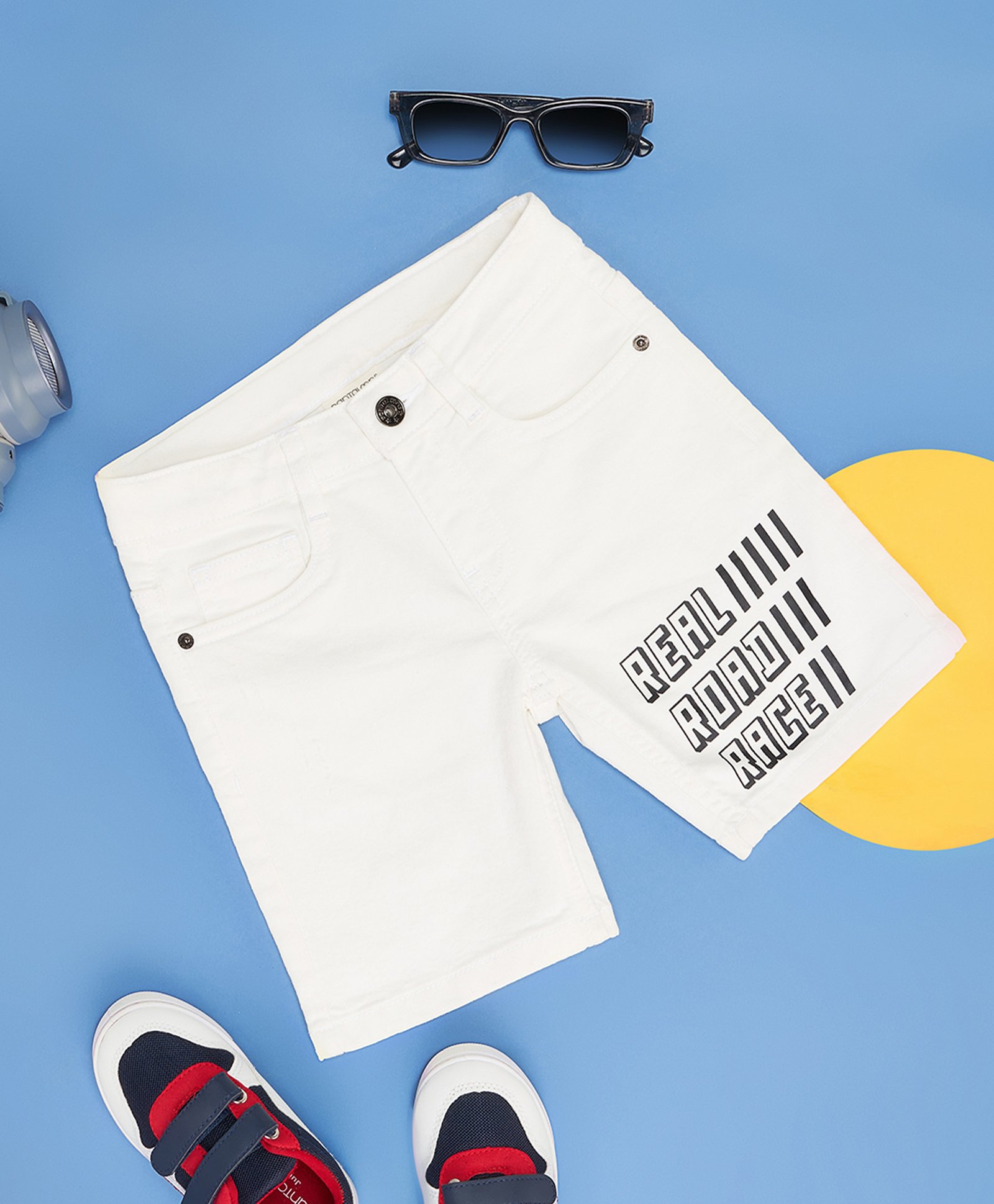 Pantaloons Junior Typography Printed Shorts - White-picture-25