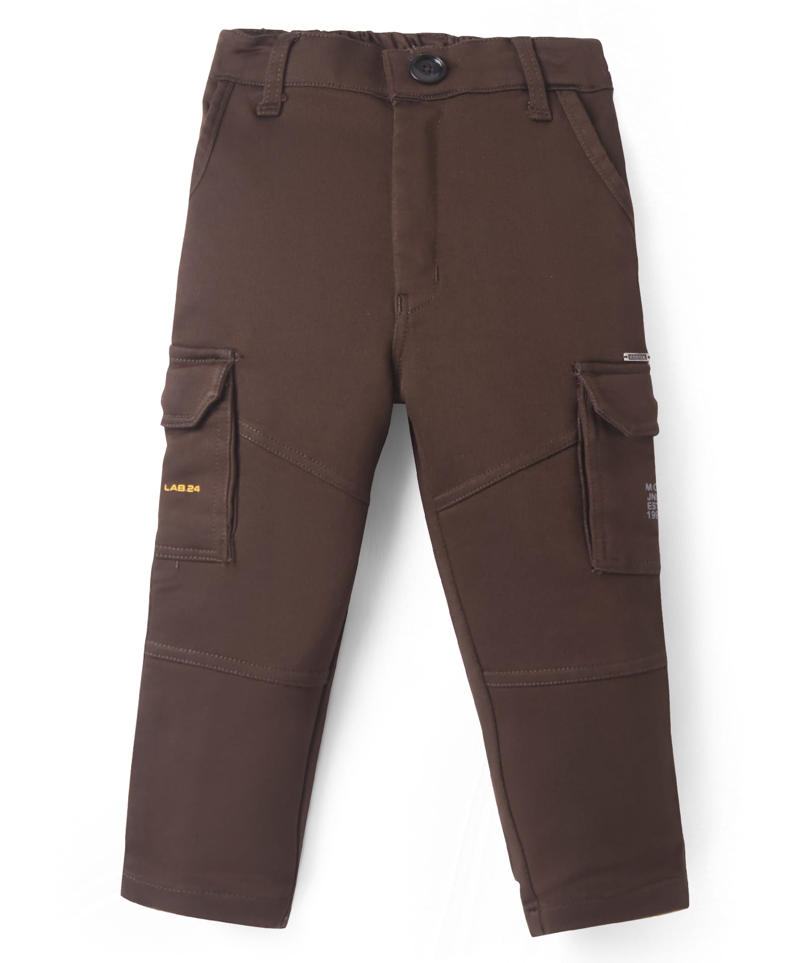 Noddy Cotton Lycra Solid Cargo Pants - Coffee-picture-18