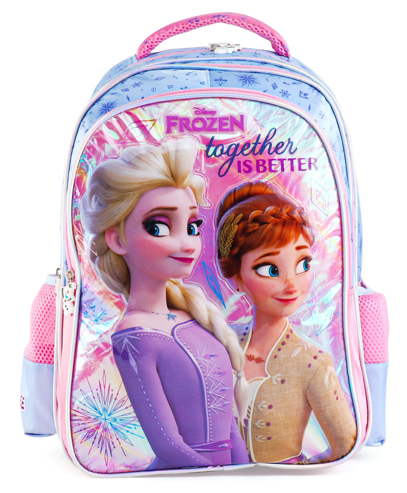 Disney Frozen Premium School Bag Pink and Sky Blue - Height16 inches-image-12