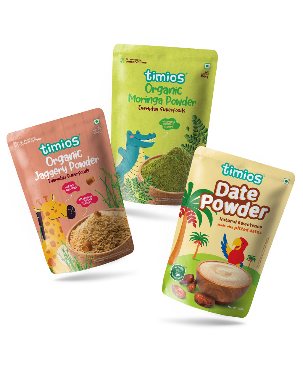 timios Jaggery Powder Moringa Powder & Date Powder Combo Pack of 3 - 100 g Each-image-24