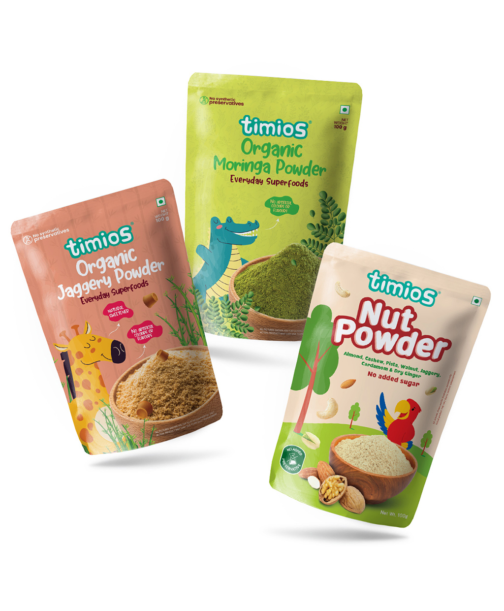 timios Jaggery Powder Moringa Powder & Nut Powder Combo Pack of 3 - 100 g Each-image-25