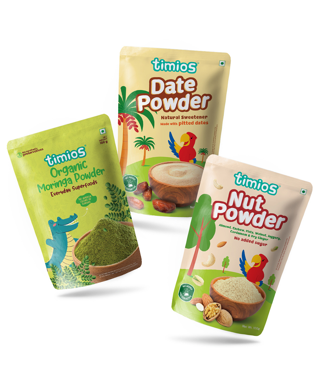 timios Moringa Powder Date Powder & Nut Powder Combo Pack of 3 - 100 g Each-image-26