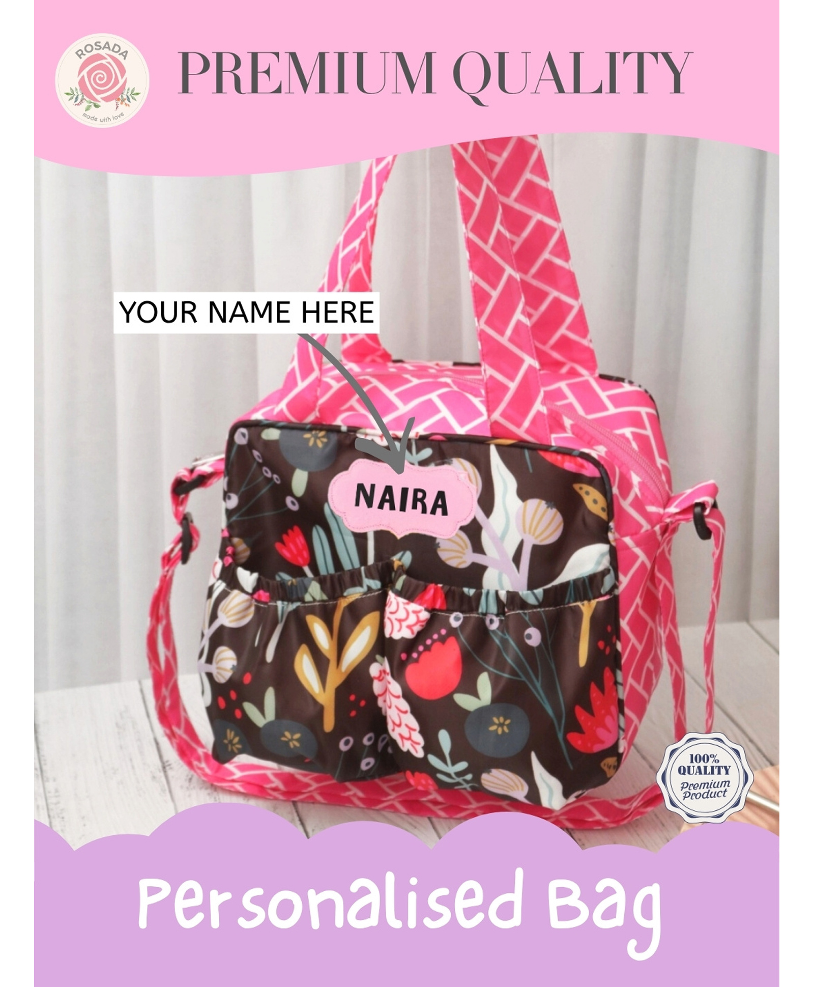 Rosada Black Tulips Insulated Sling Tiffin Bag for Kids boy girl mom for School and Travel| Insulated Tiffin Multi-Purpose Tiffin Bag for Picnic, Class, Tuition Lightweight and Durable-image-3