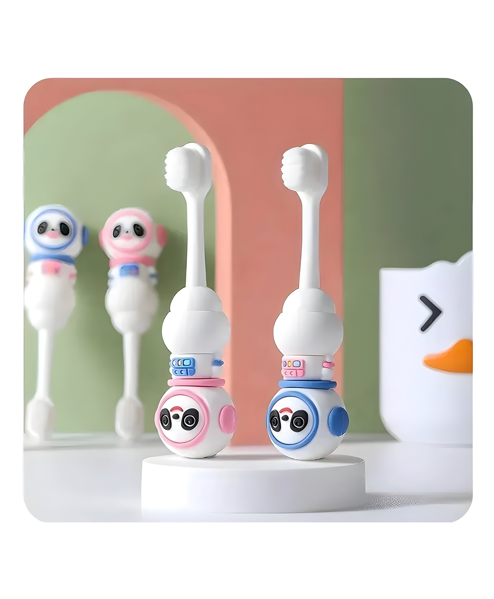 COZY VIBES Space Panda Theme cute children's toothbrush cartoon panda baby- PACK OF 1- COLOR MAY VARY-image-38