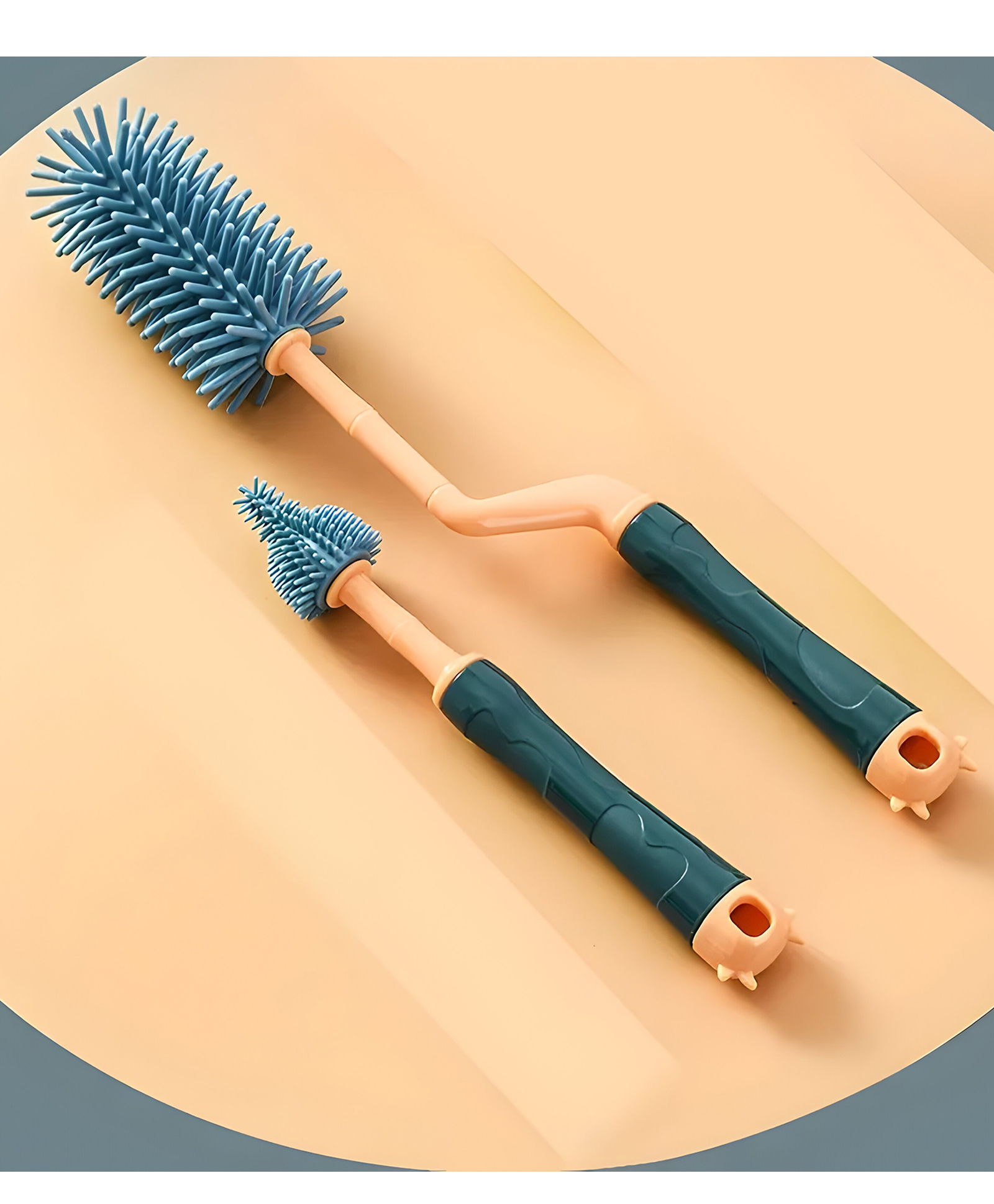COZY VIBES Silicone Baby Bottle Brush Set, 360Rotating Long Handle Water Bottle Cleaner Brush, Teat & Straw Brush Cleaning Cup Brush for Baby Plastic Glass Bottles- PACK OF 1- COLOR MAY VARY-picture-20