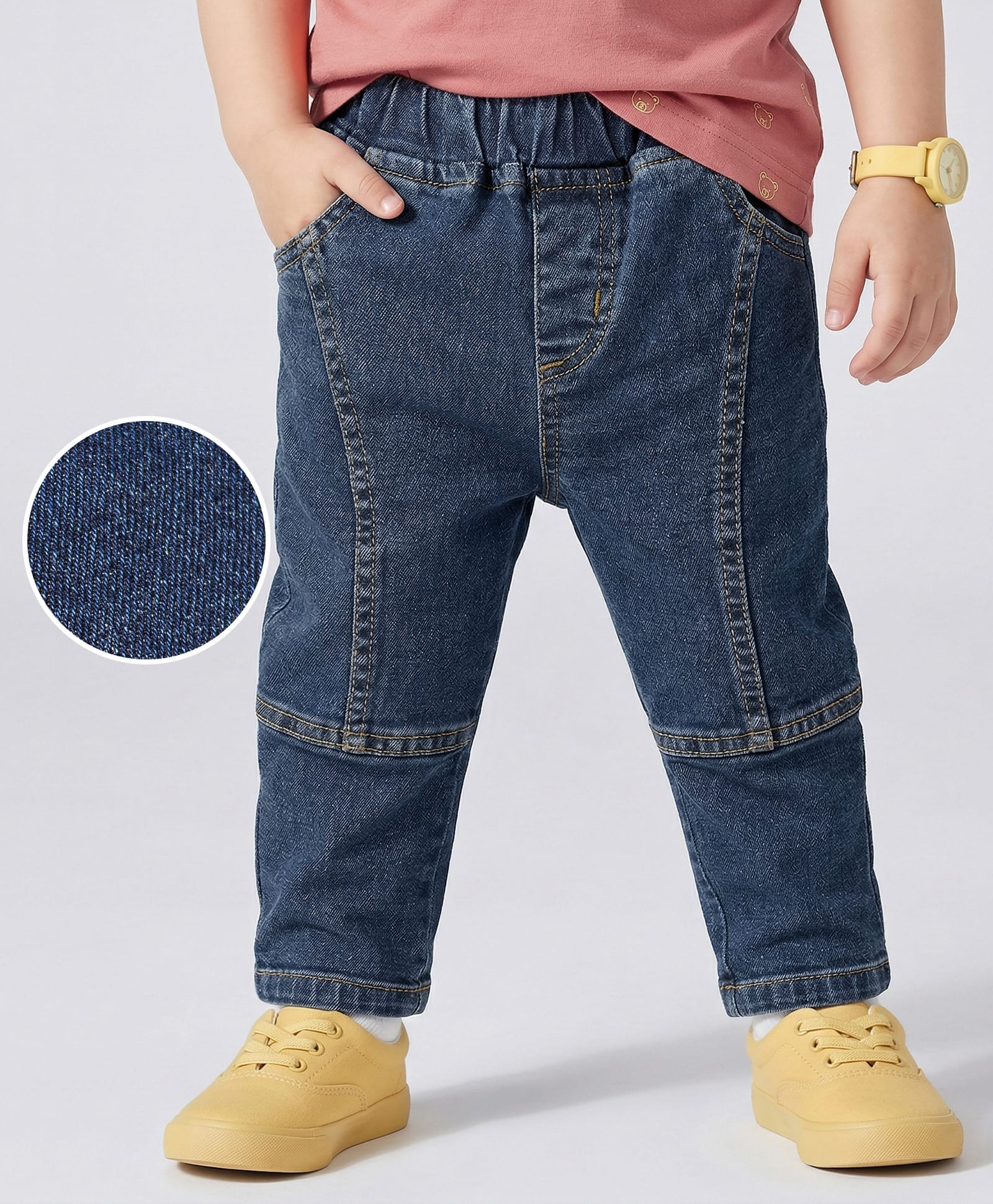 Mark & Mia Cotton Lycra Full Length Cut & Sew Jeans- Blue-picture-21
