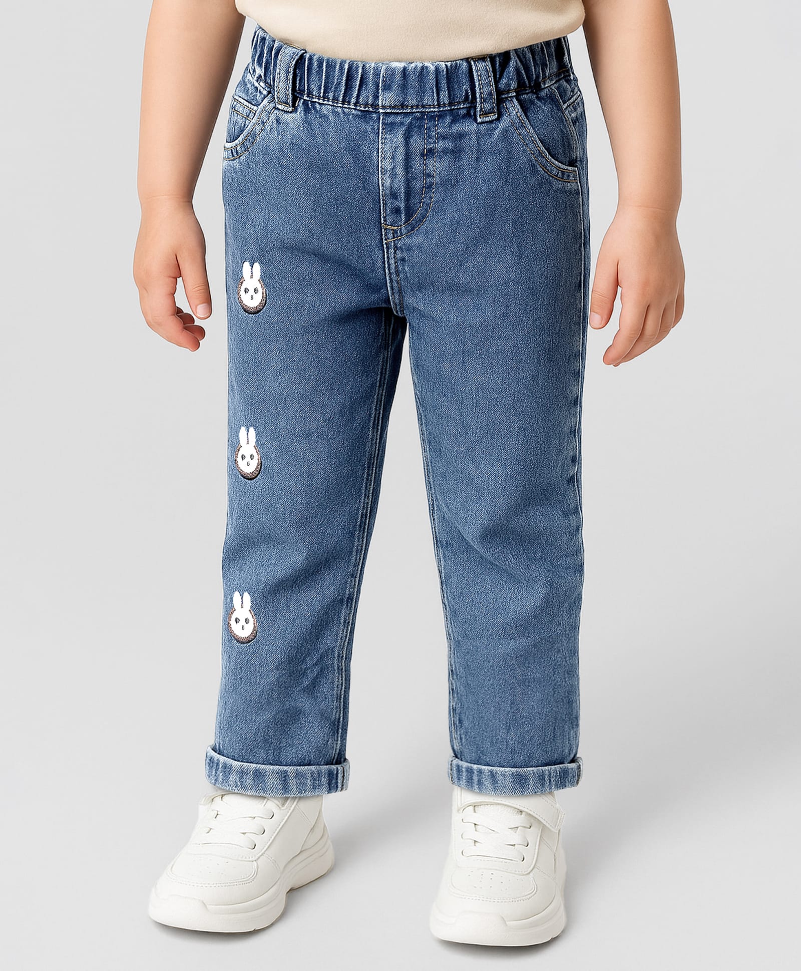 Mark & Mia Cotton Lycra Full Length Jeans With Animal Embroidery - Blue-picture-28