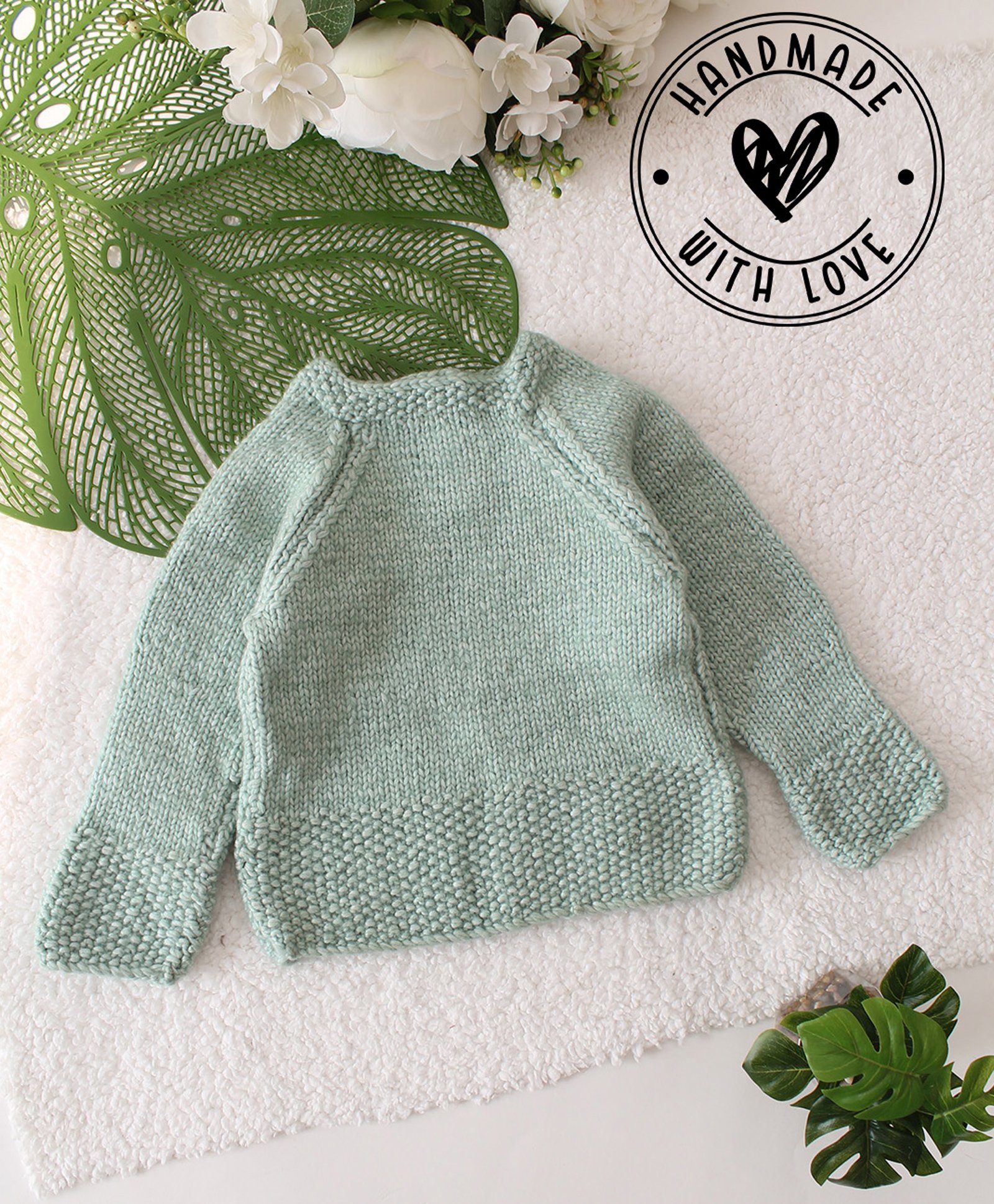 Woonie Full Sleeves Solid Hand Knitted Sweater - Green-picture-23