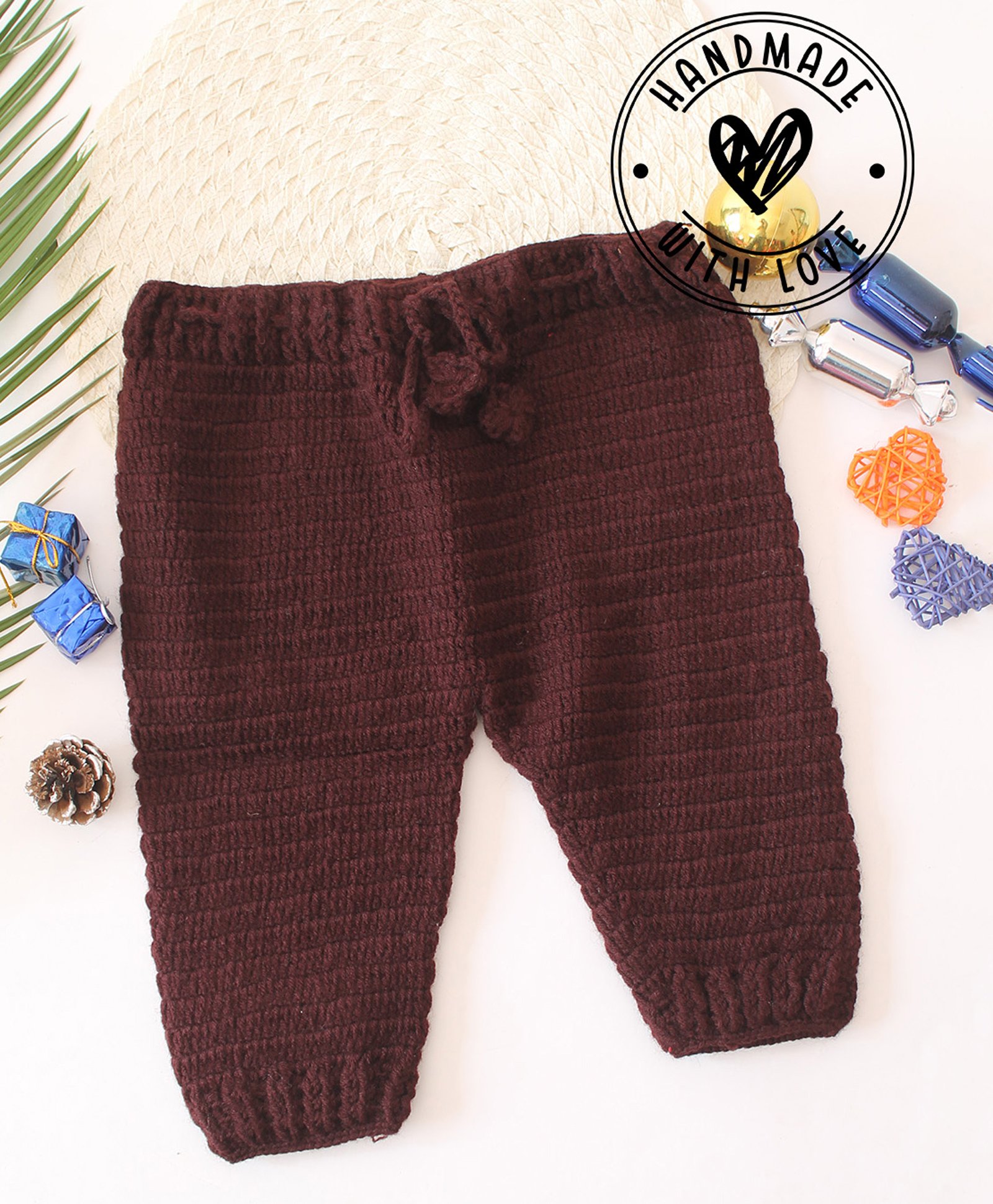 Woonie Solid Crotchet Pant - Brown-picture-23