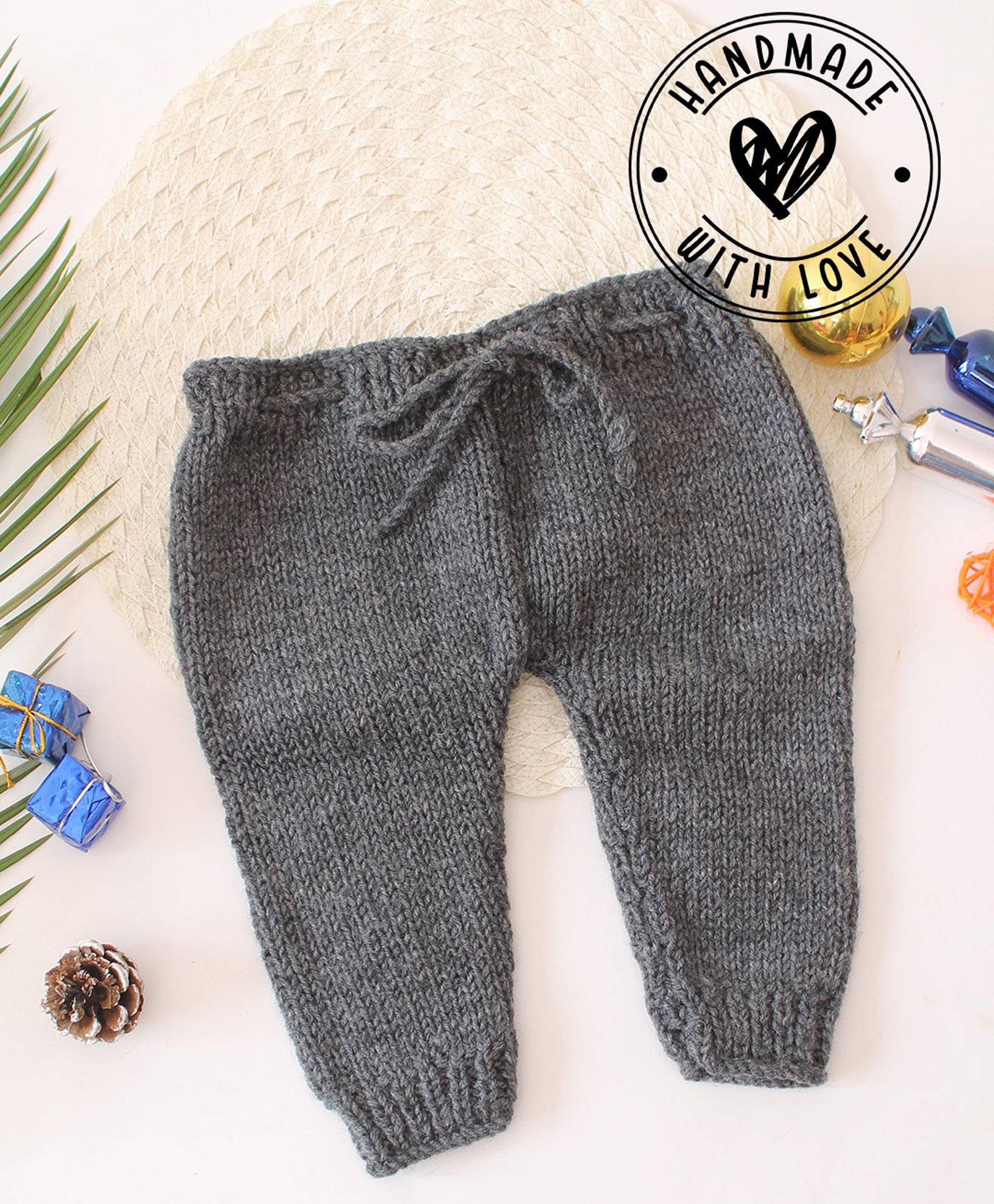 Woonie Solid Hand Knitted Pajama - Grey