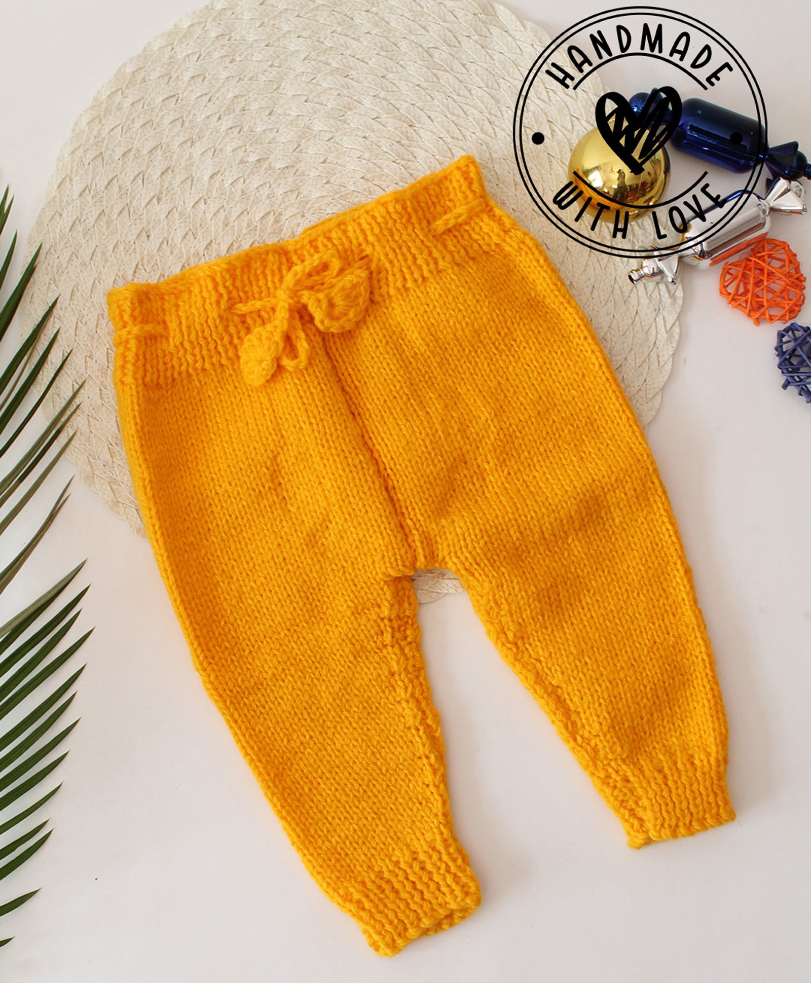 Woonie Solid Handmade Pant - Orange