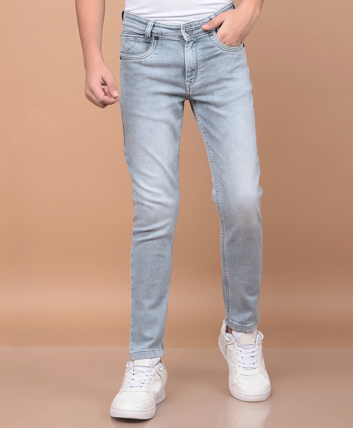 CRIMSOUNE CLUB Cotton Mild Washed Jeans - Blue-picture-28
