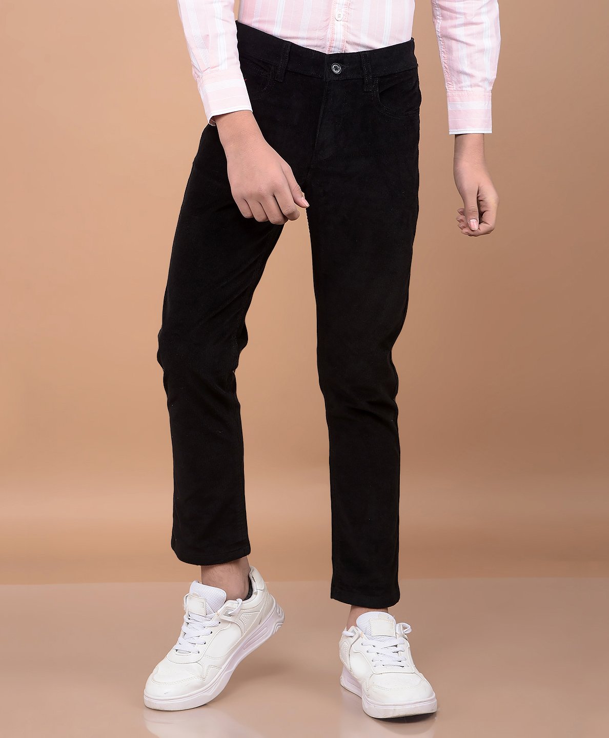 CRIMSOUNE CLUB Cotton Corduroy Trousers - Black-picture-13