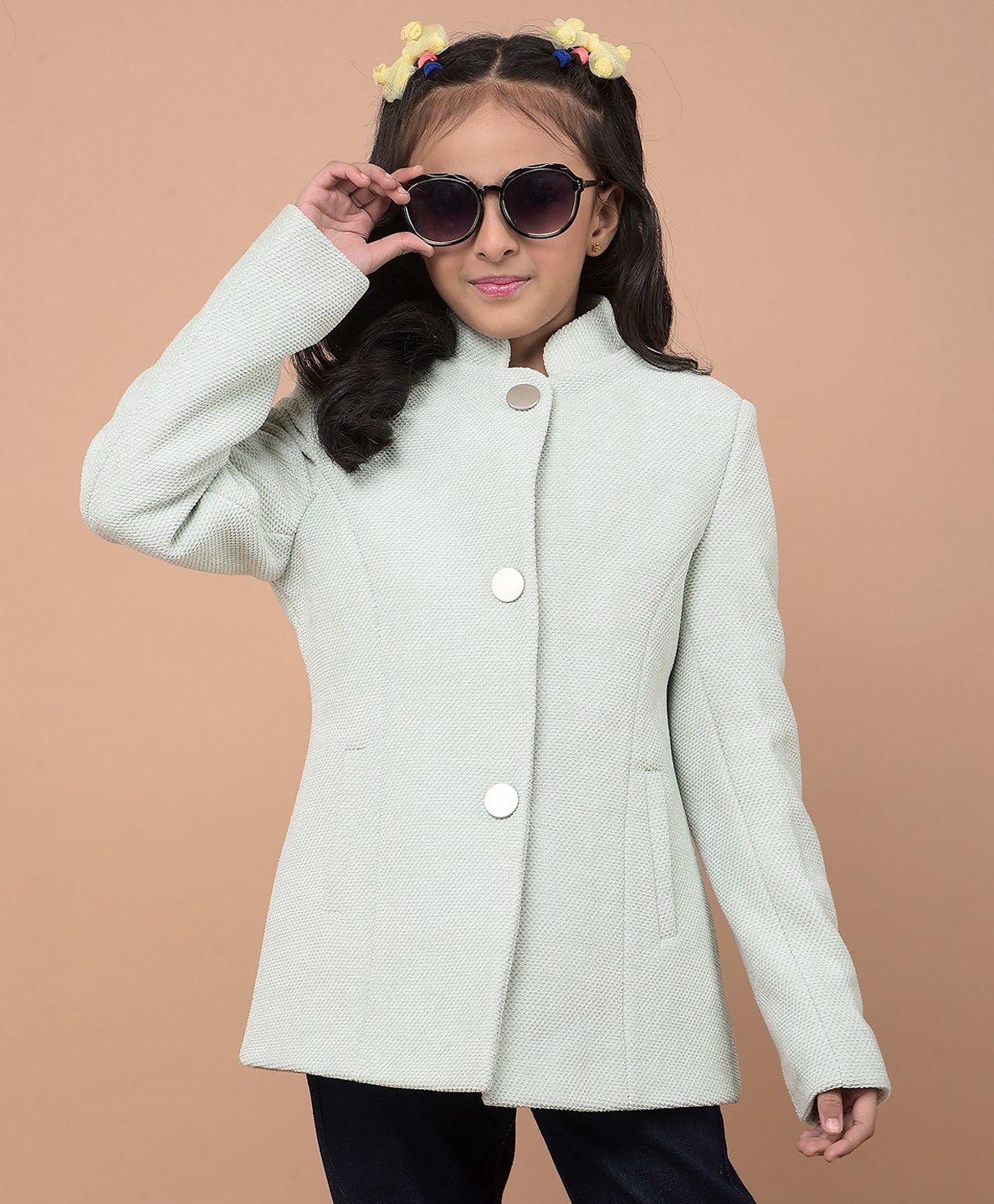 CRIMSOUNE CLUB Full Sleeves Textured Coat - Green-picture-23