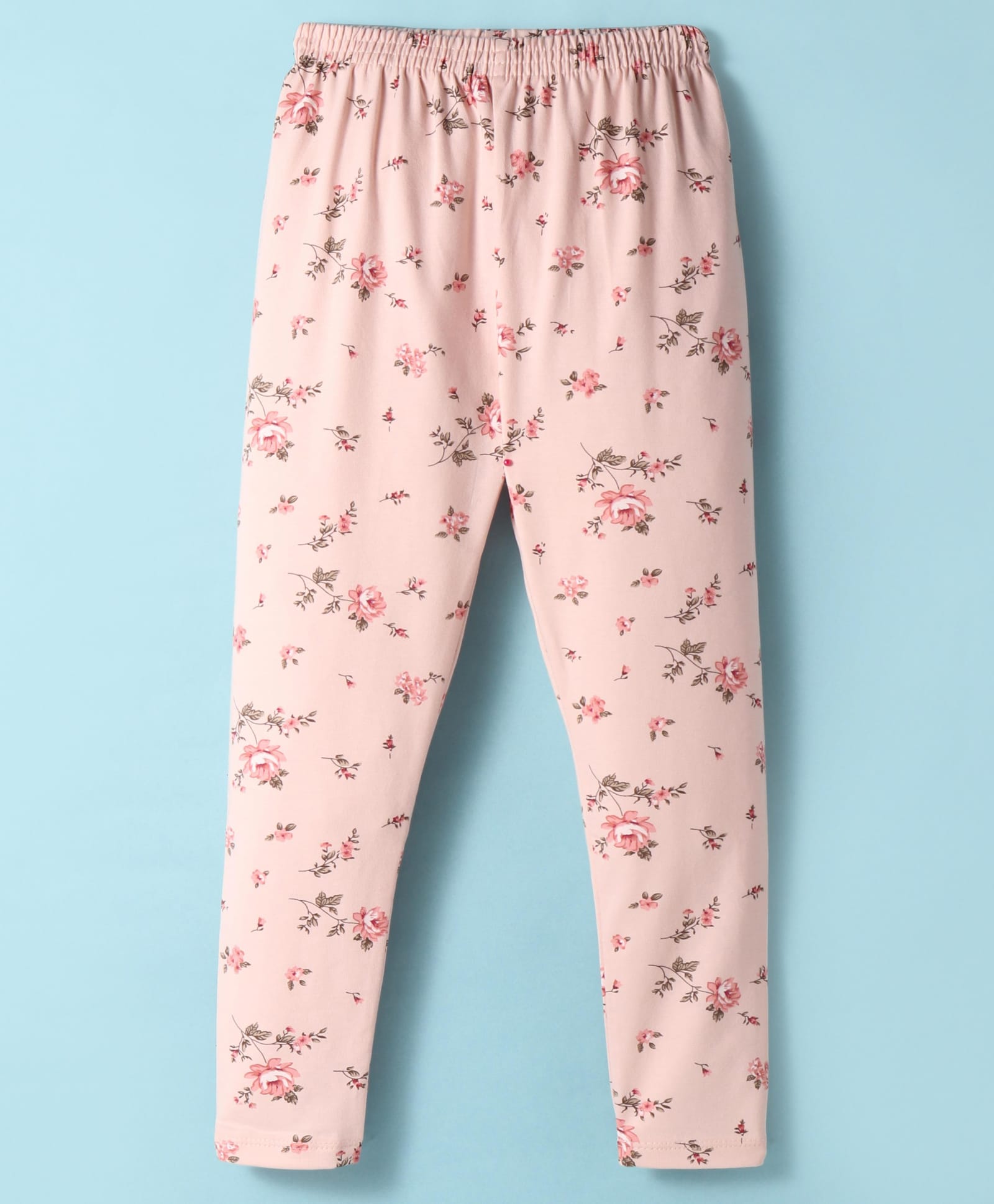 Smarty Girls Sinker Knit Full Length Leggings with Floral Print - Pink-picture-19