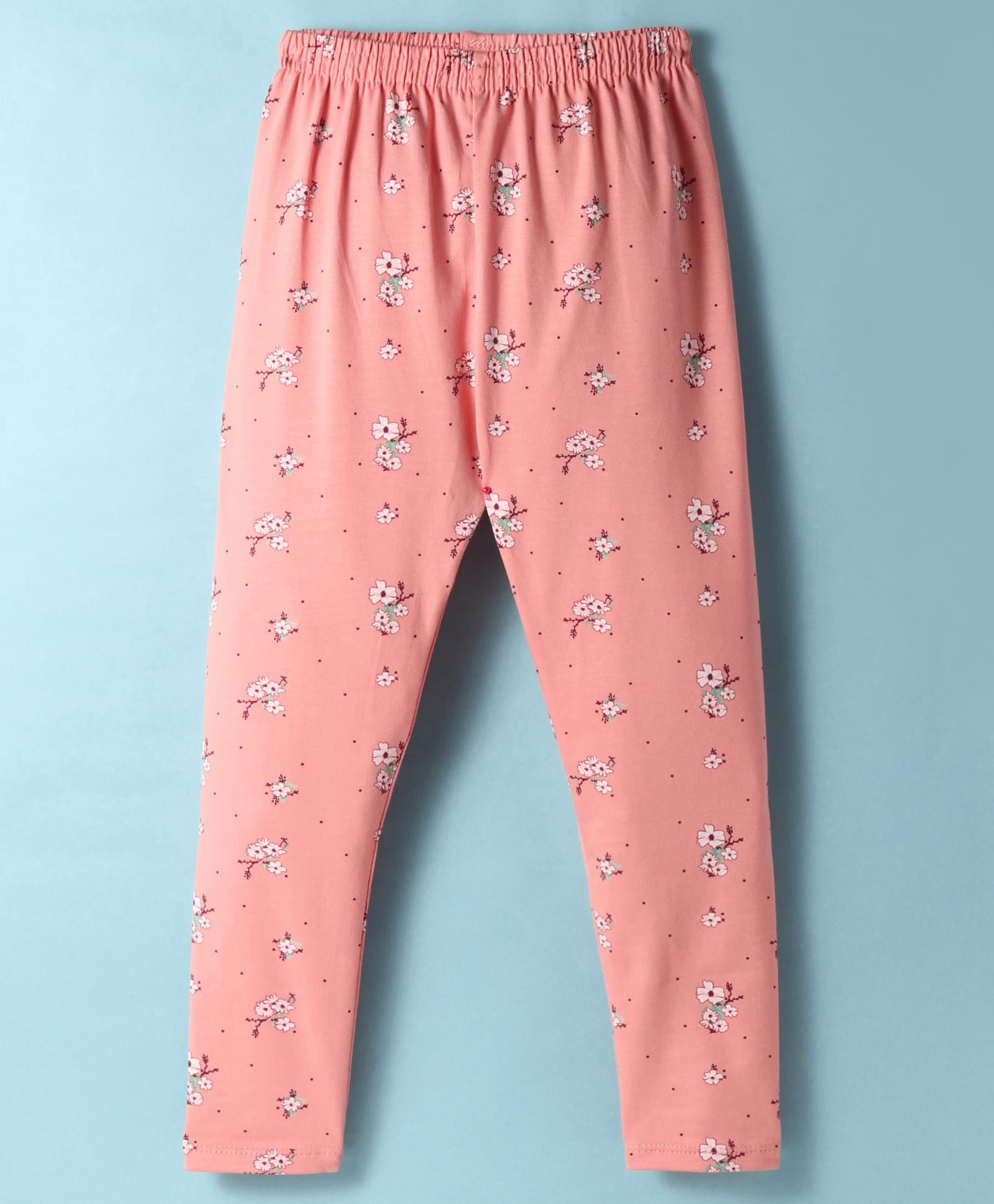 Smarty Girls Sinker Knit Full Length Leggings with Floral Print - Pink-picture-20