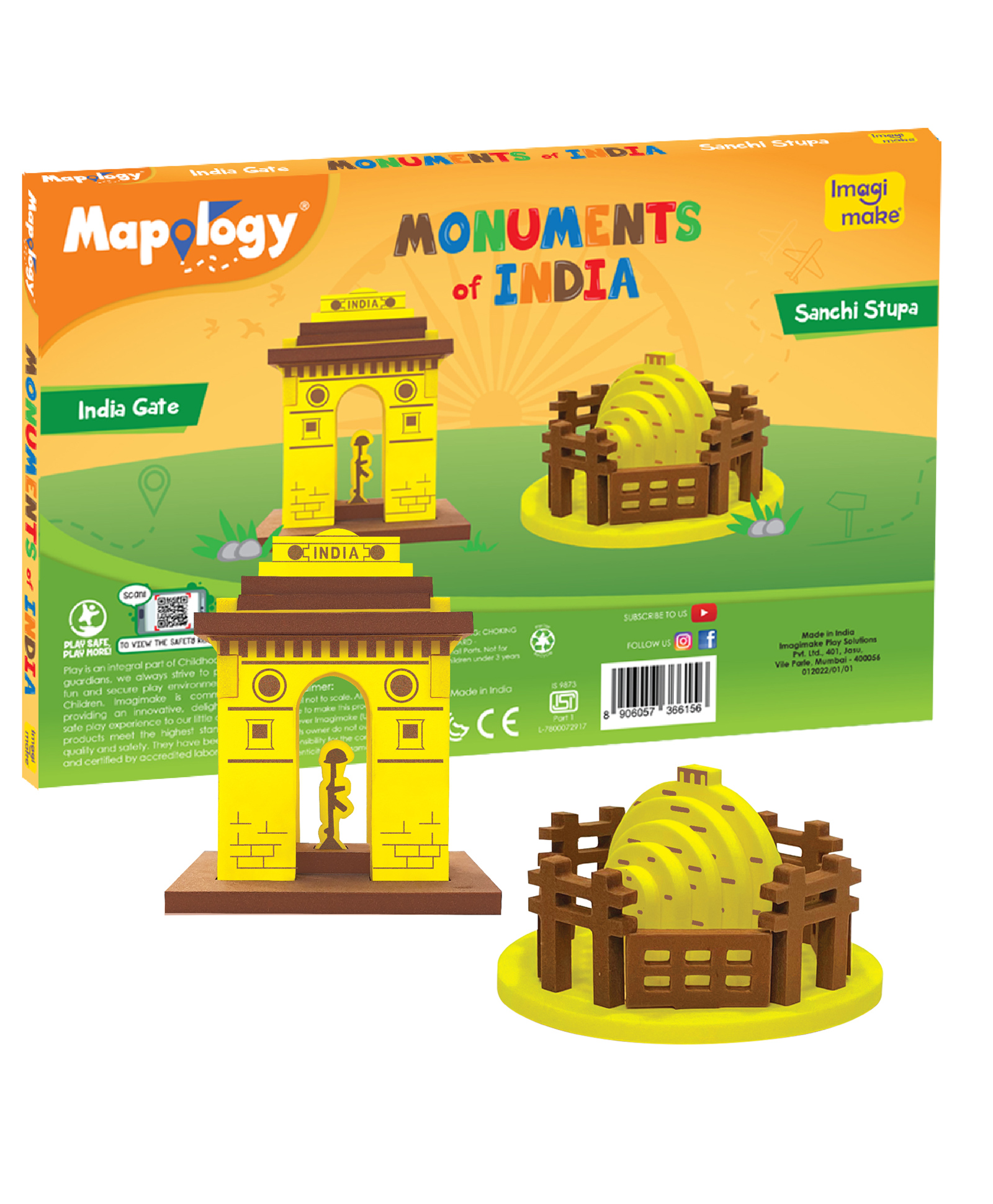 Imagimake Mapology Monuments of India Sanchi Stupa & India Gate - 89 Pieces-picture-37