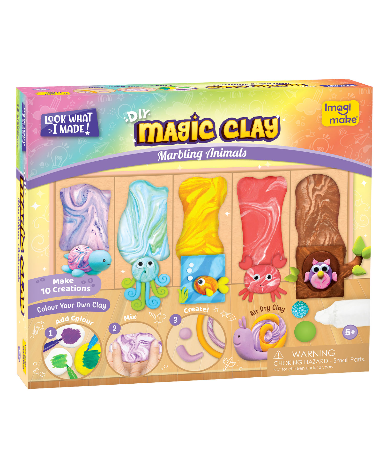Imagimake Magic Clay Marbling Animals Kit - Multicolour-picture-9