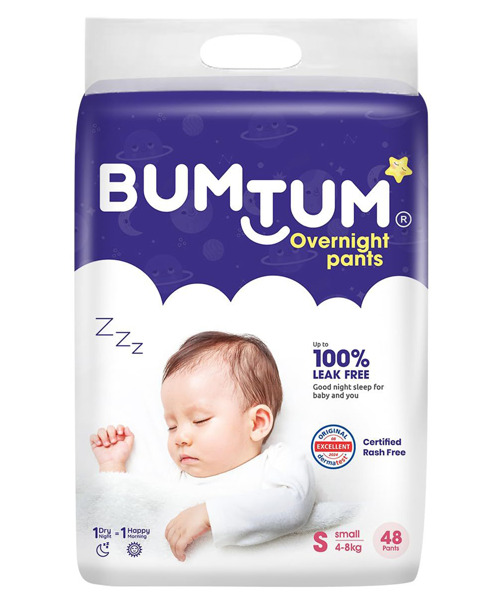 Bumtum Overnight Diaper Pants with Chamomile Microbial Layer Leak Protection & Rash Control Small - 48 Pieces-image-21