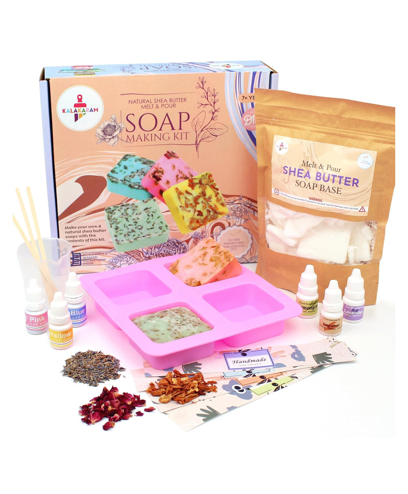 Kalakaram Melt & Pour Natural Shea Butter Soap Making Kit - Orange-image-22
