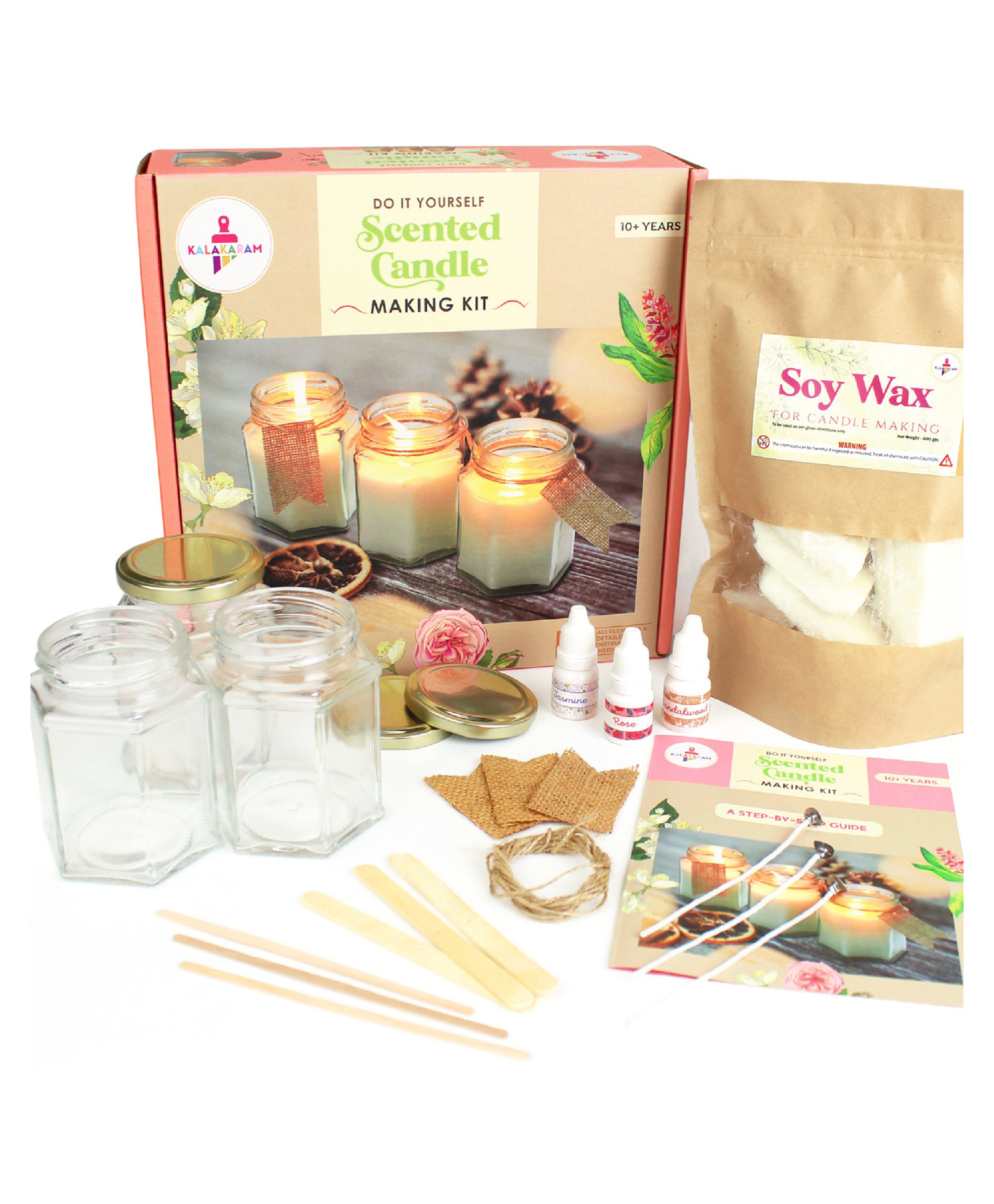 Kalakaram Scented Jar Candle Making Kit - Brown-picture-13