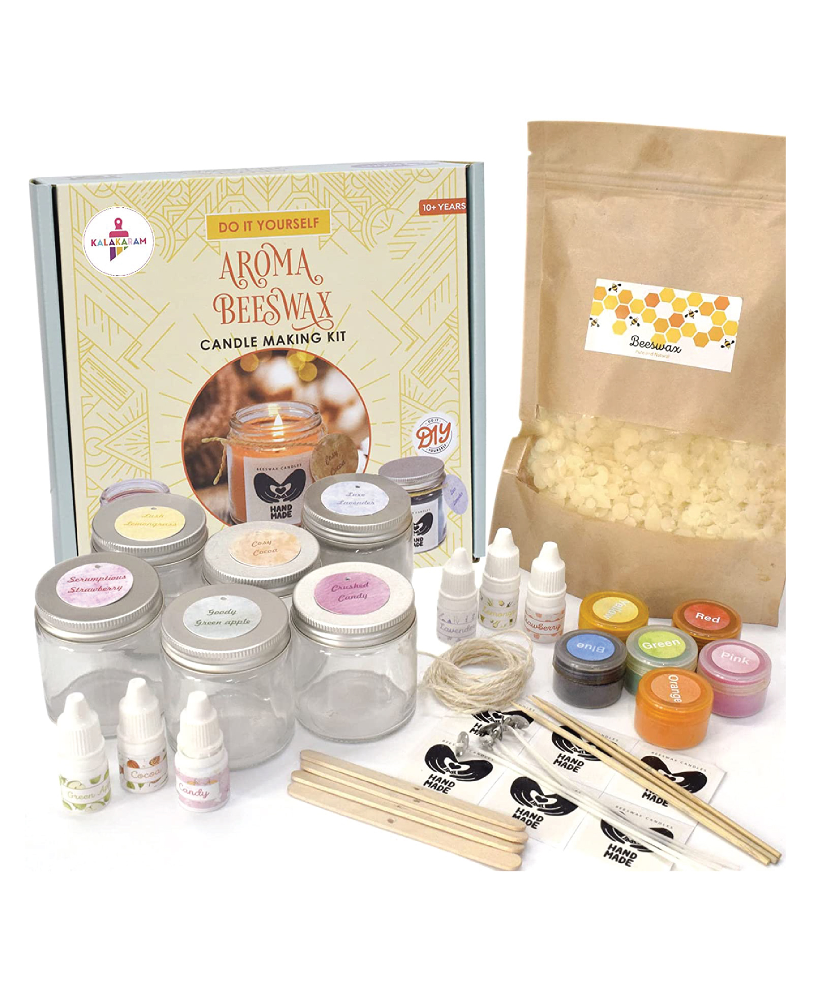 Kalakaram Beeswax Aroma Candle Making Kit - Bronze-image-6