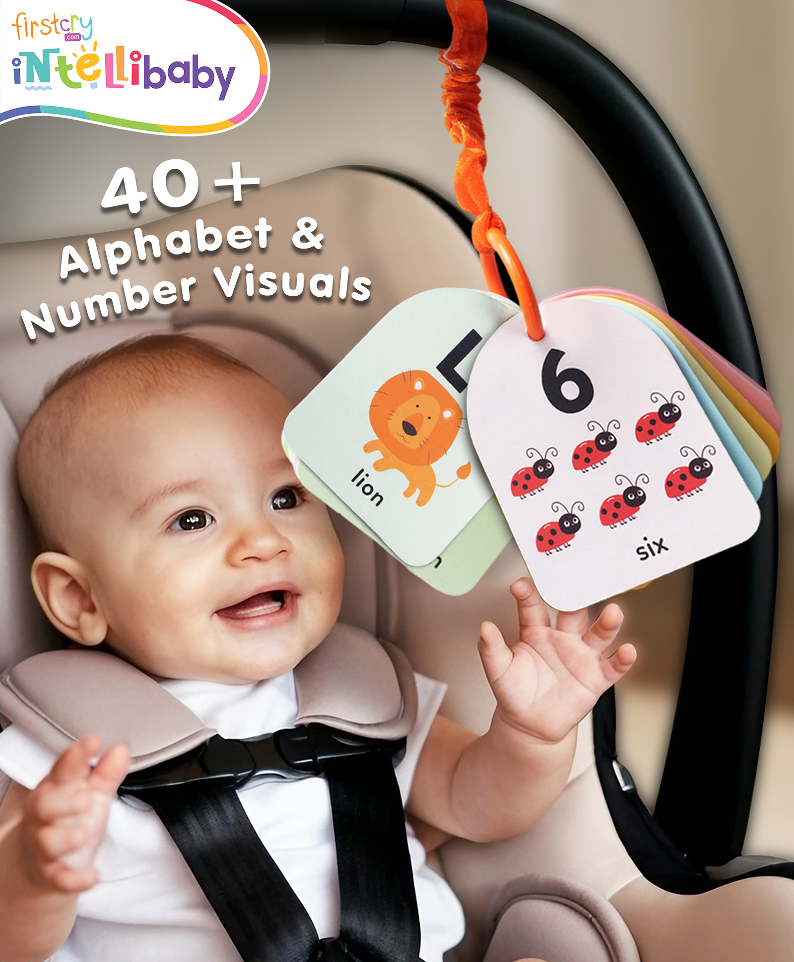 Intellibaby First High-Contrast Visual Brain Flashcards Alphabet & Numbers |Early Literacy & Numeracy | Visual Stimulation | Multicoloured | Gifting | Paediatrician Approved | BIS Certified-picture-10