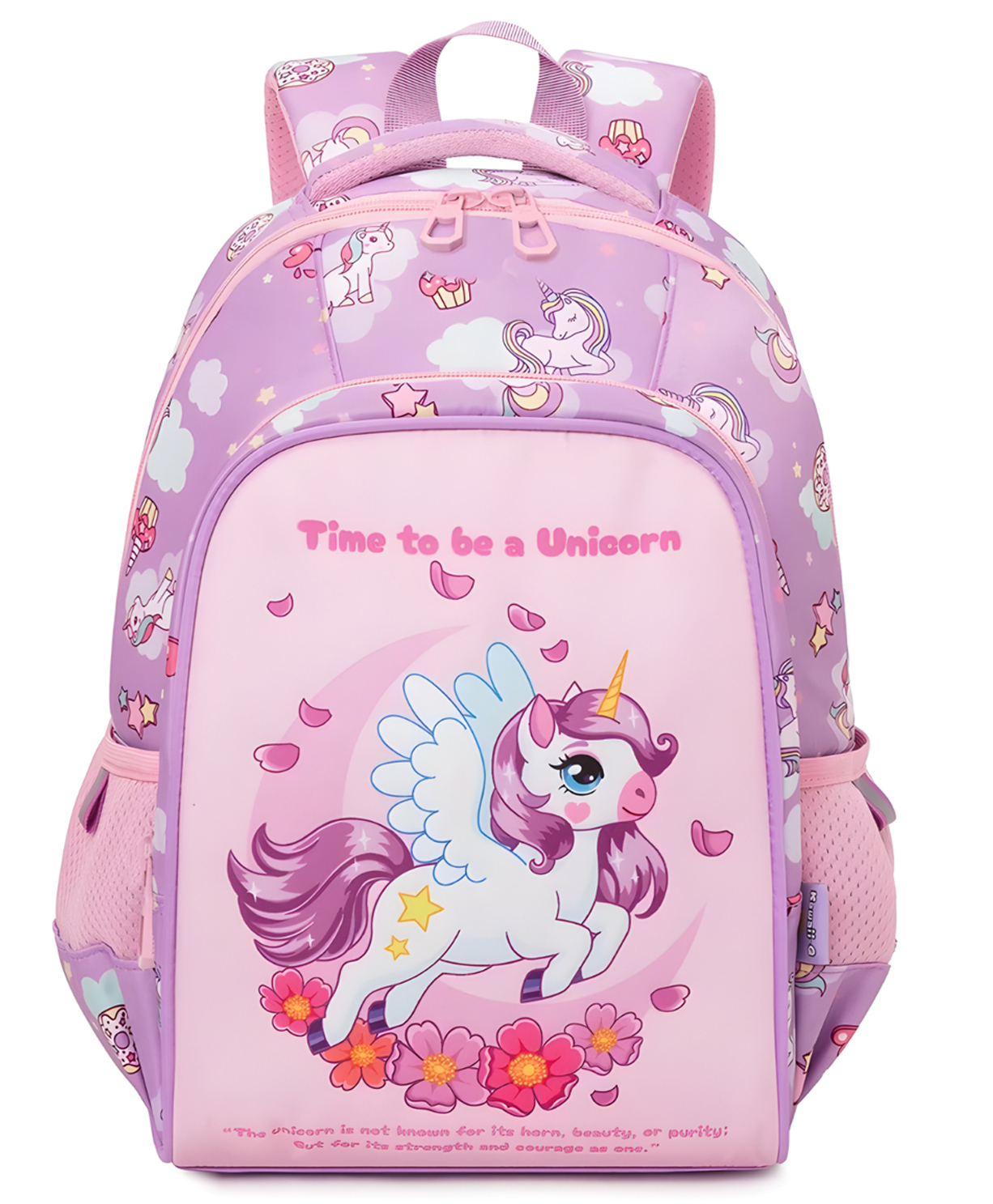 SchoolishUnicorn Time Theme School Bag for Boys and Girls, Zippered /padded and Adjustable Shoulder Strap, Lightweight Children's Travel Bag- Pack of 1 Multicolor - 14 Inch